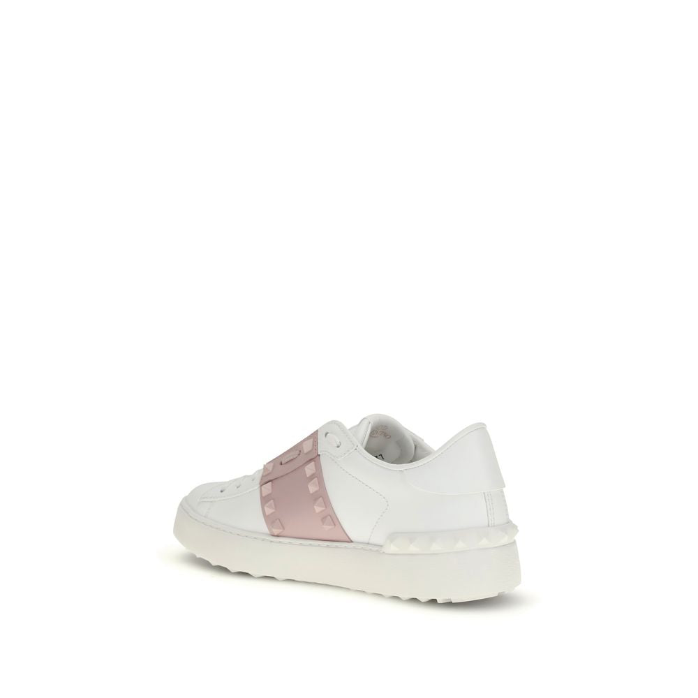 Valentino Garavani Weiße Kalbsleder Bos Taurus Athletic Sneaker-3