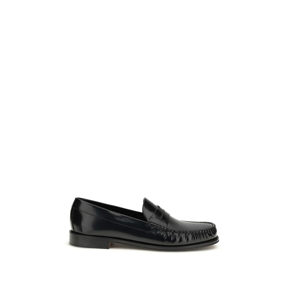 Tom Ford Black Bos Taurus Calfskin Slip-On Loafers-1