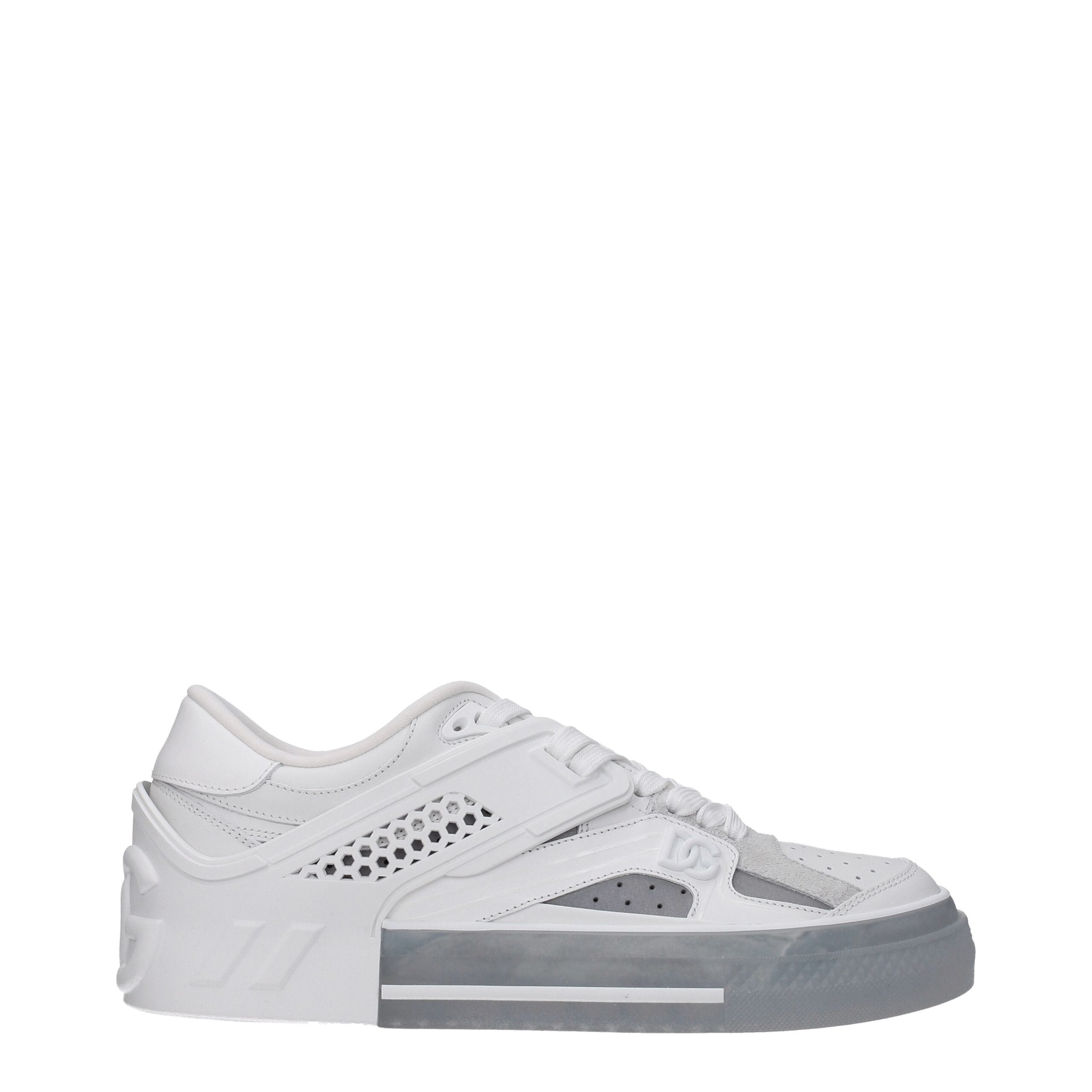 Dolce & Gabbana Weiße Leder Low-Top-Sneaker-1