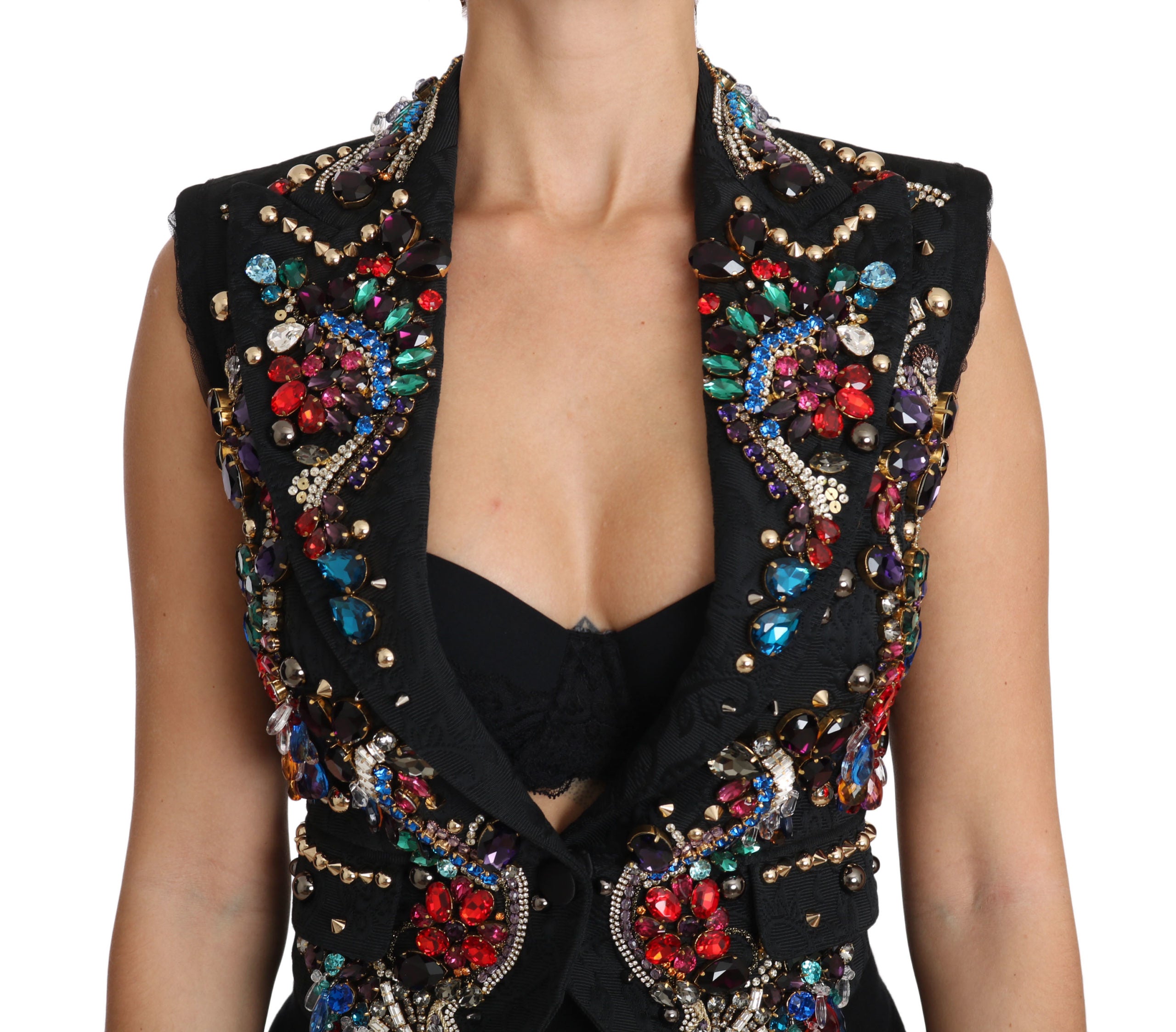 Chaleco Sicilia de cristales negros de Dolce & Gabbana-3