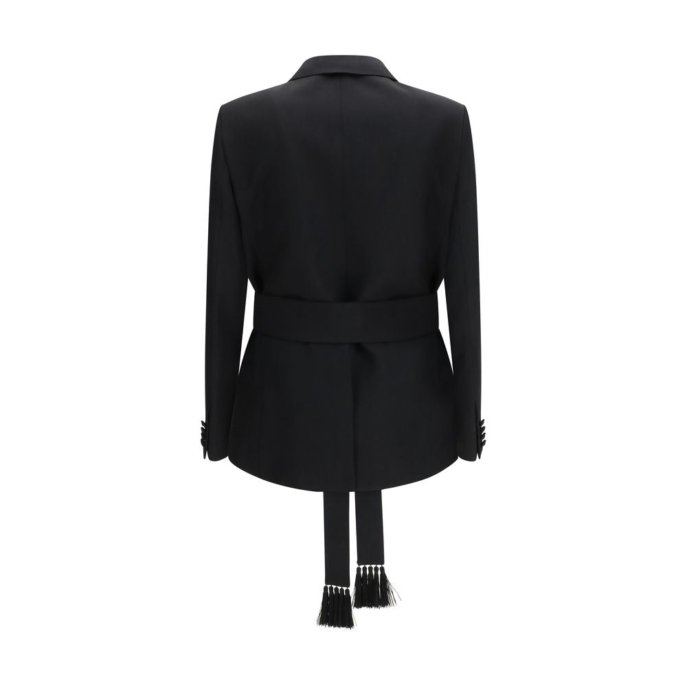 Valentino Schwarzer Blazer aus Fleece-Wolle-2