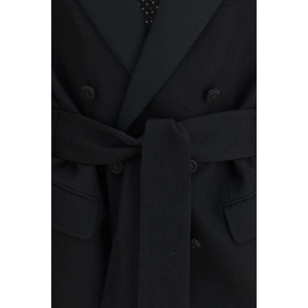 Valentino Schwarzer Blazer aus Fleece-Wolle-3