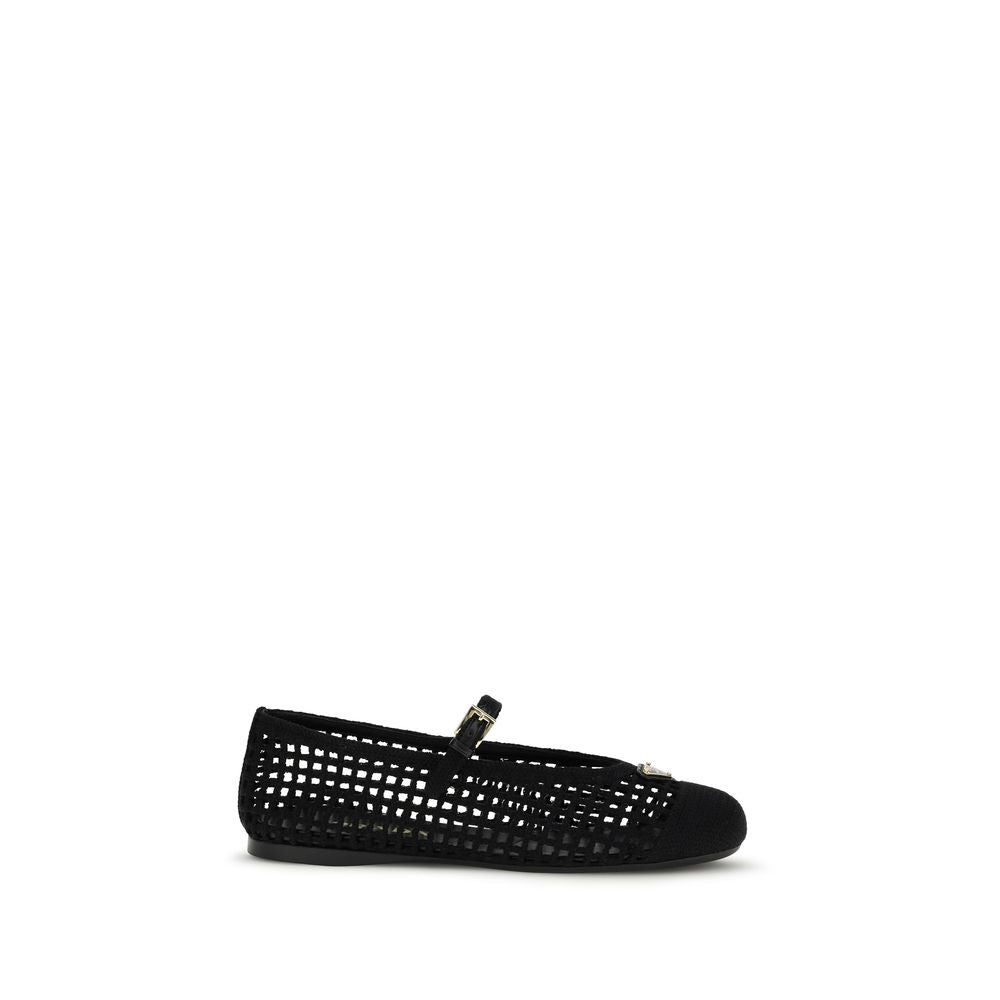Prada Schwarze Ballerinas aus Baumwolle-1