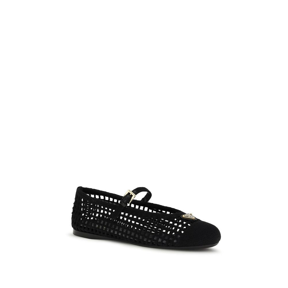 Prada Schwarze Ballerinas aus Baumwolle-2