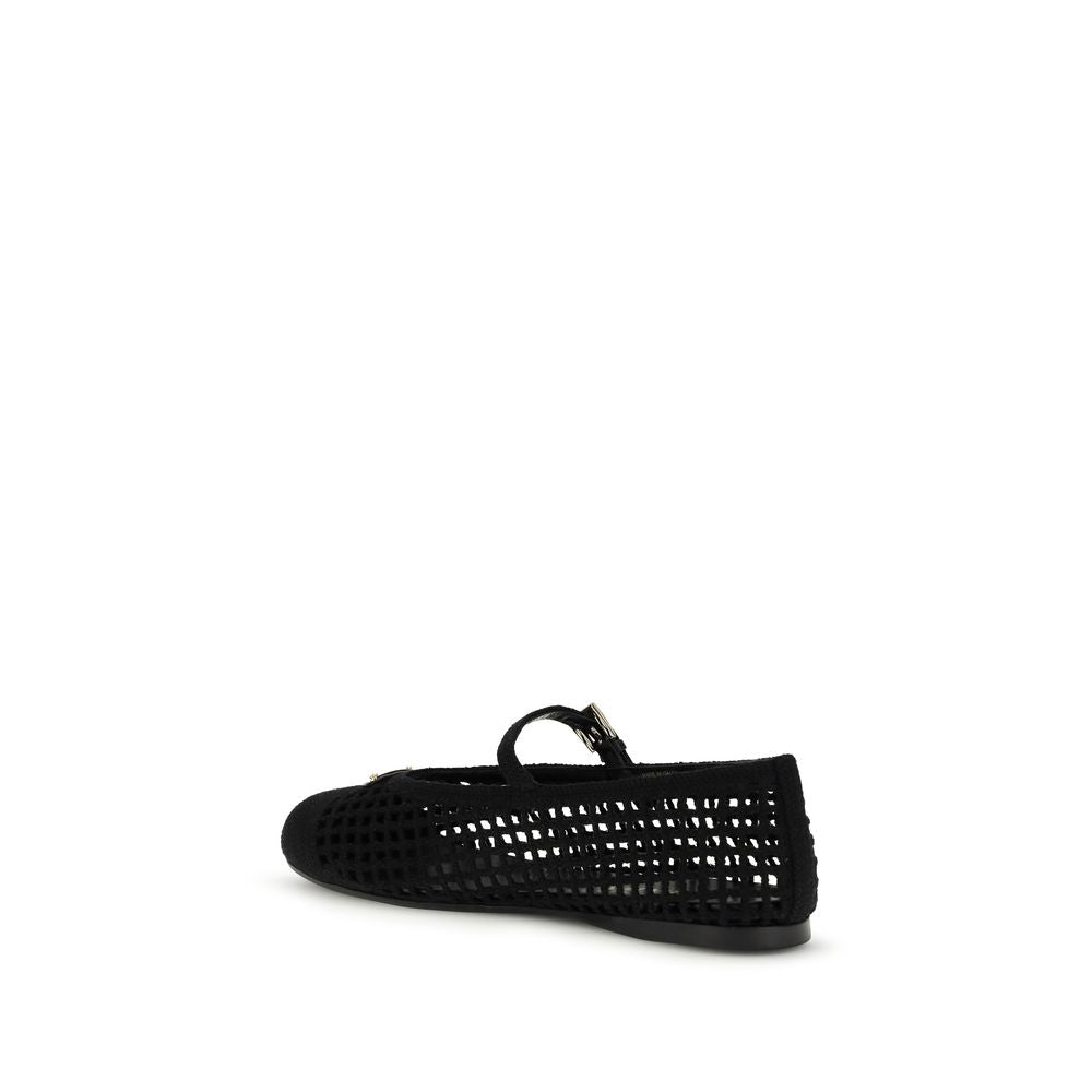 Prada Schwarze Ballerinas aus Baumwolle-3