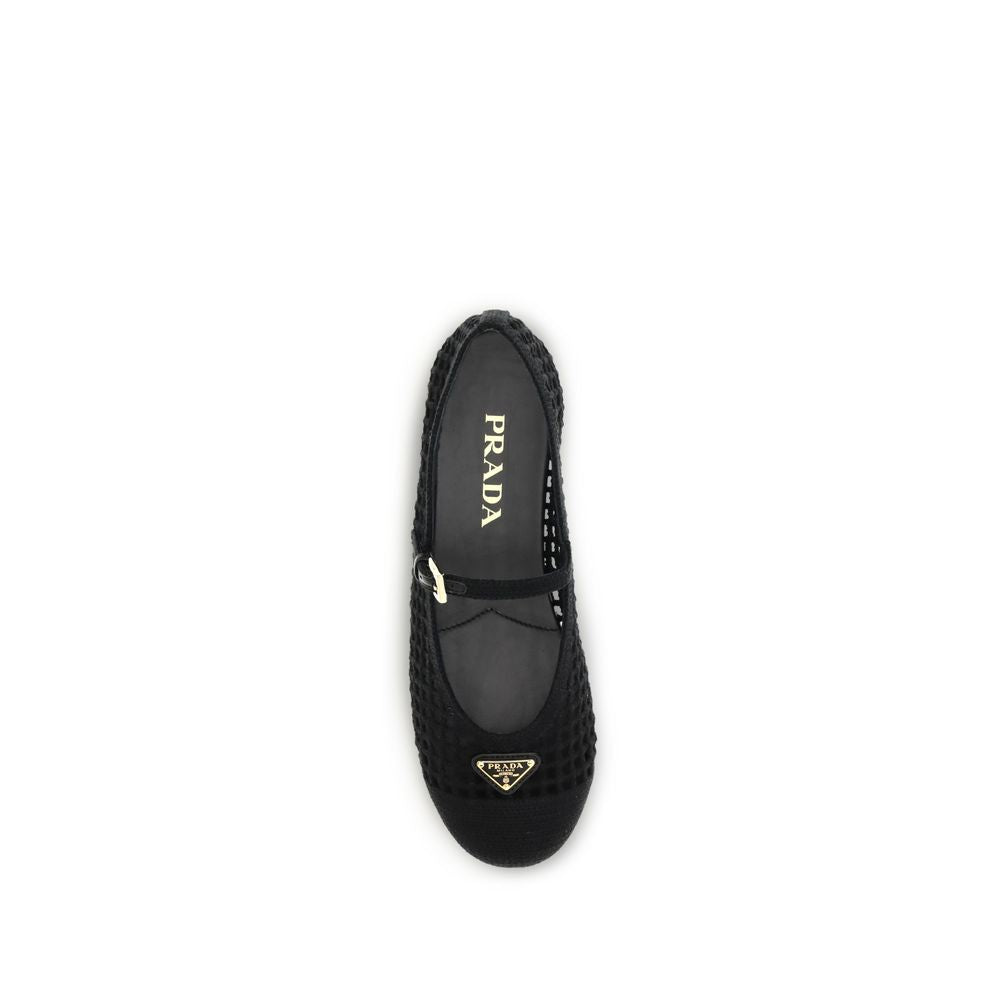 Prada Schwarze Ballerinas aus Baumwolle-4