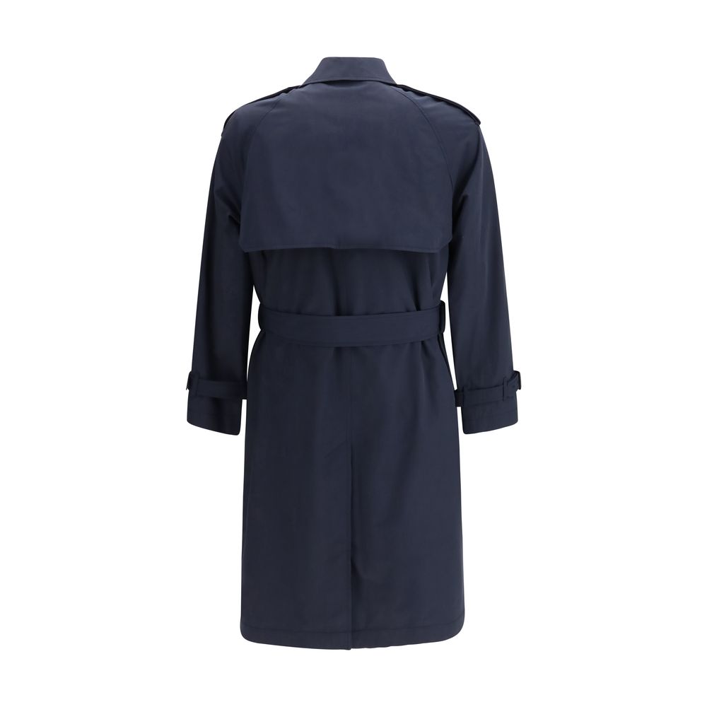Burberry Blue Polyester Trench Coat-2