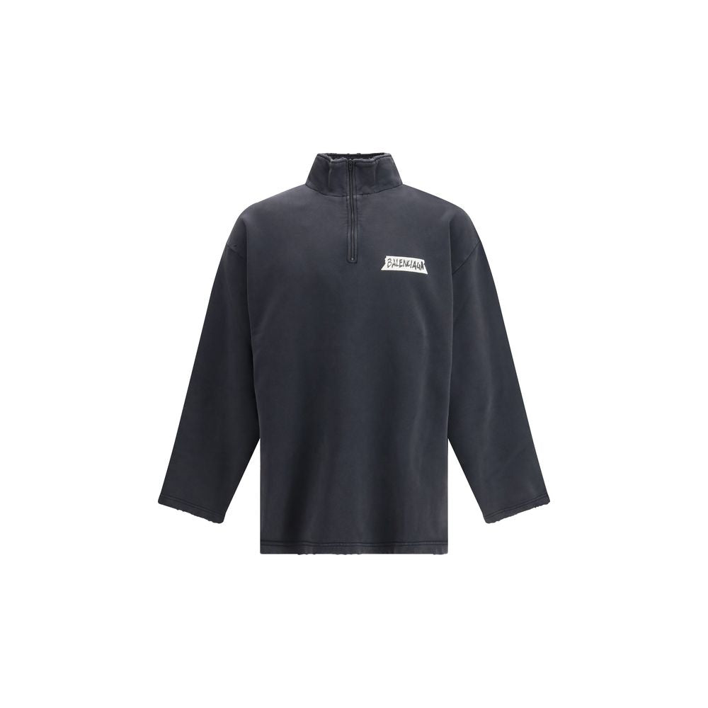 Balenciaga Schwarzer Baumwoll-Sweatshirt-1