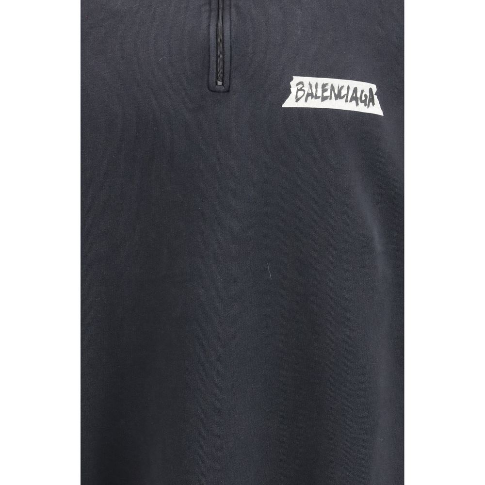 Balenciaga Schwarzer Baumwoll-Sweatshirt-3