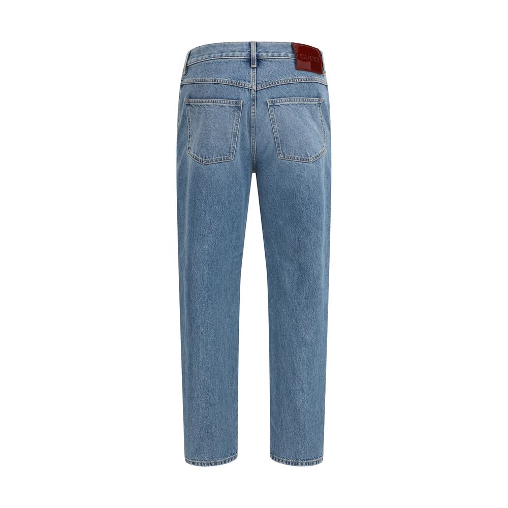 Gucci Blue Slim Fit Cotton Jeans-2
