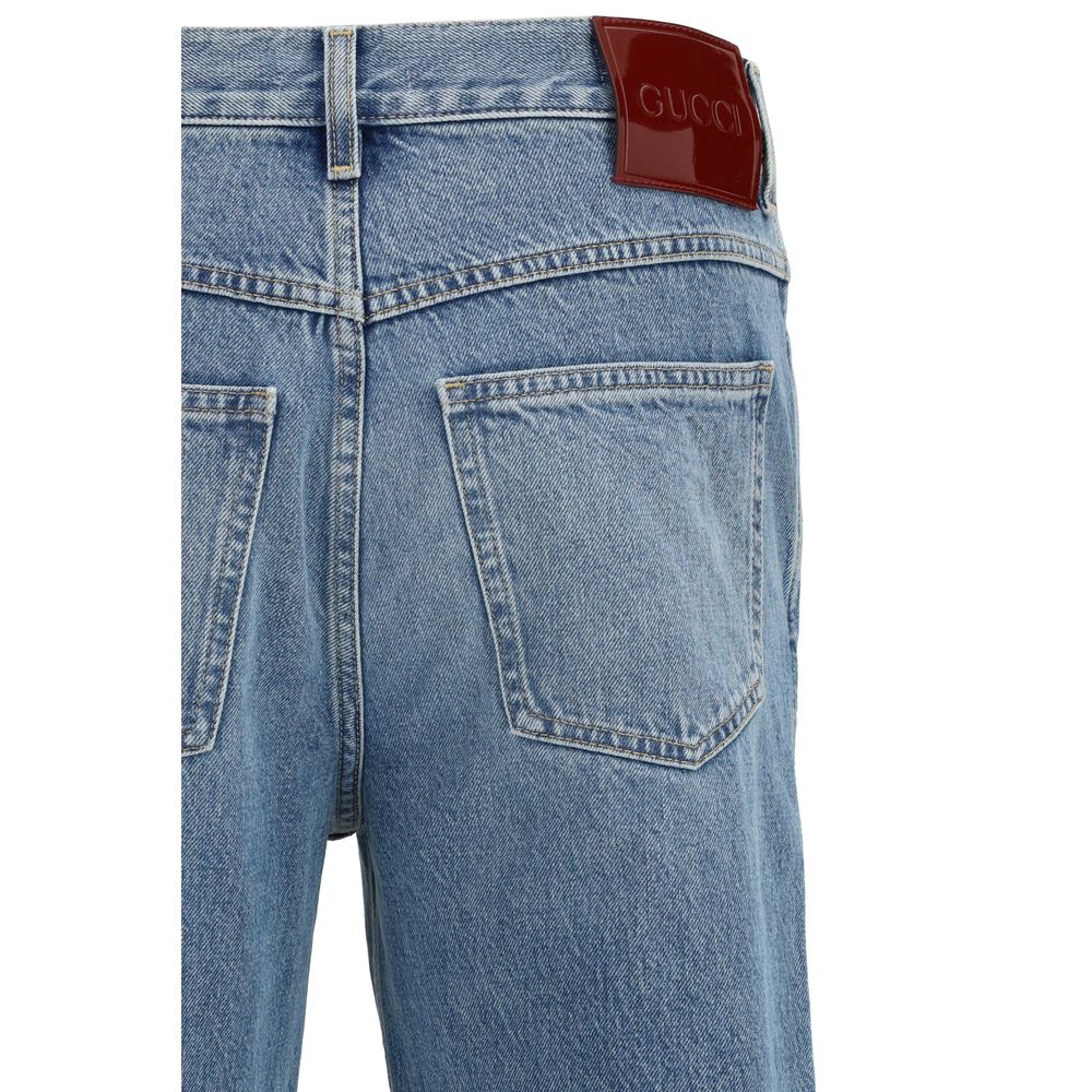 Gucci Blue Slim Fit Cotton Jeans-3