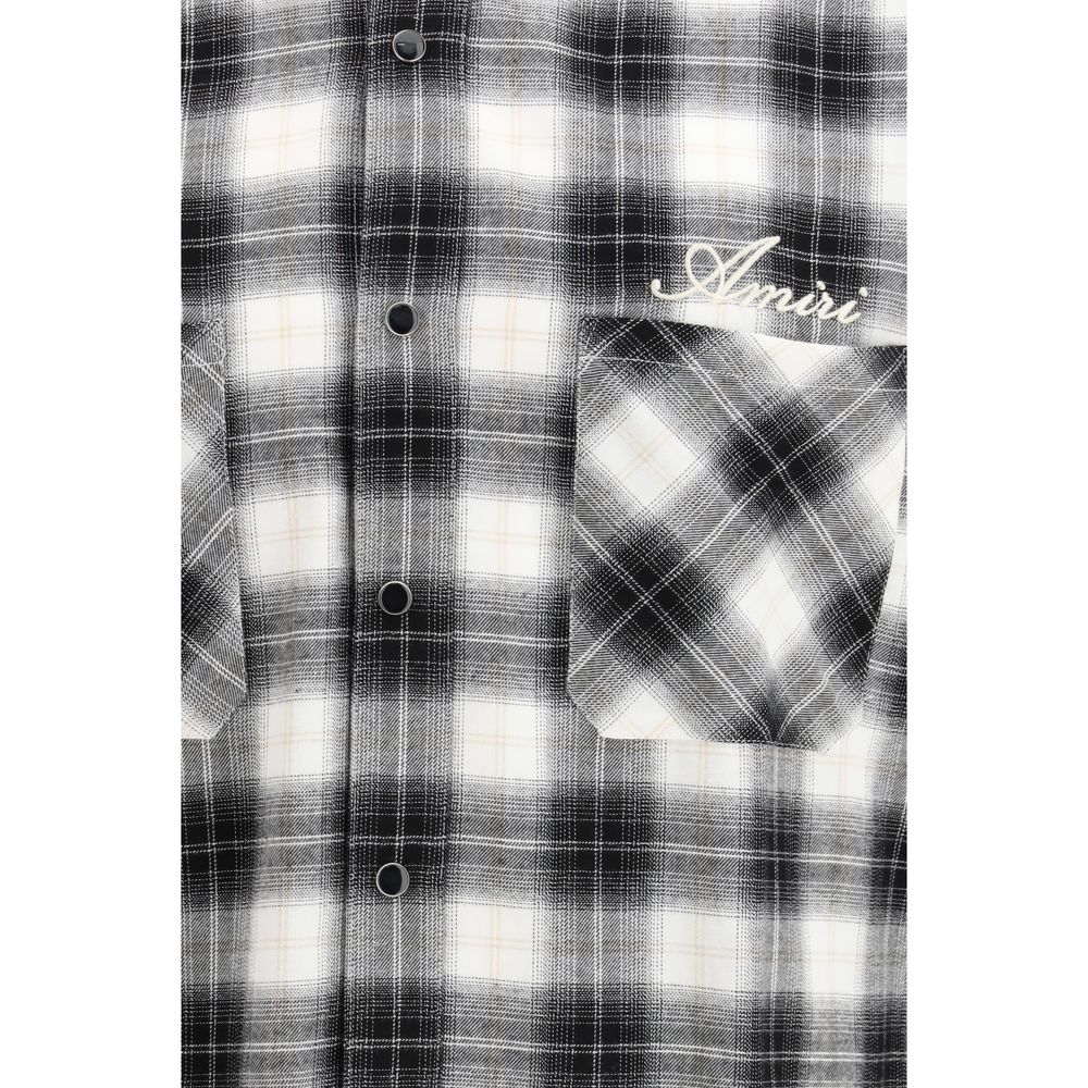 Amiri Schwarzes Baumwollhemd mit Muster-3