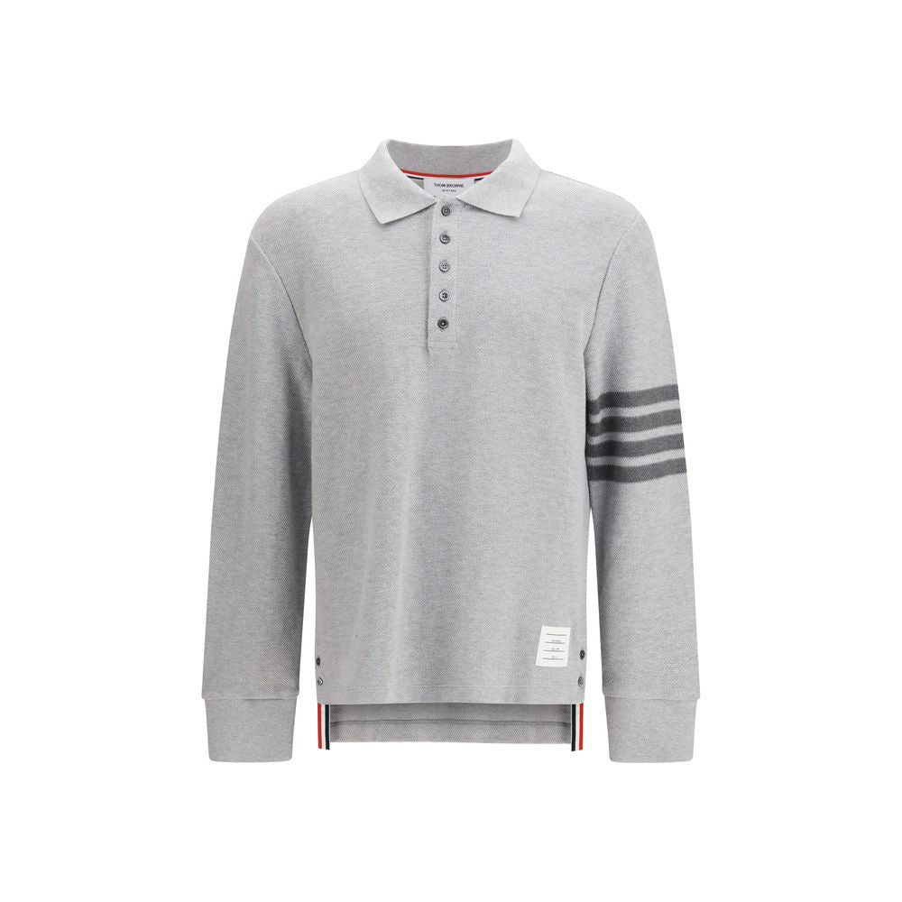 Thom Browne Graues Polohemd aus Baumwolle