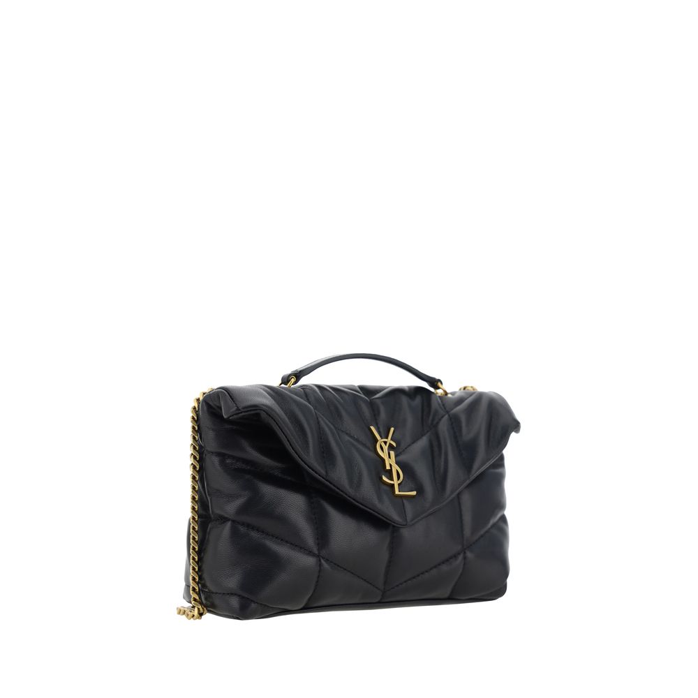 Saint Laurent Schwarze Lammleder Schultertasche Ovis Aries Aries-2