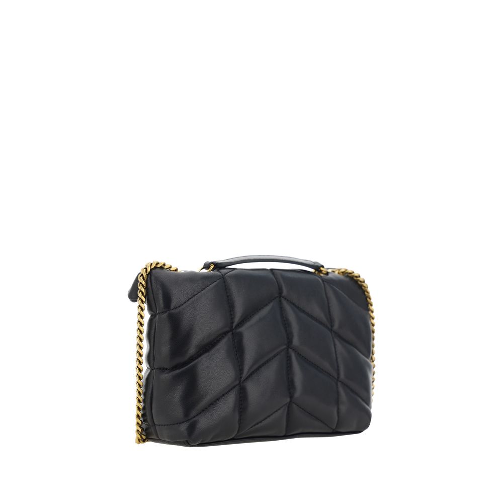 Saint Laurent Schwarze Lammleder Schultertasche Ovis Aries Aries-3