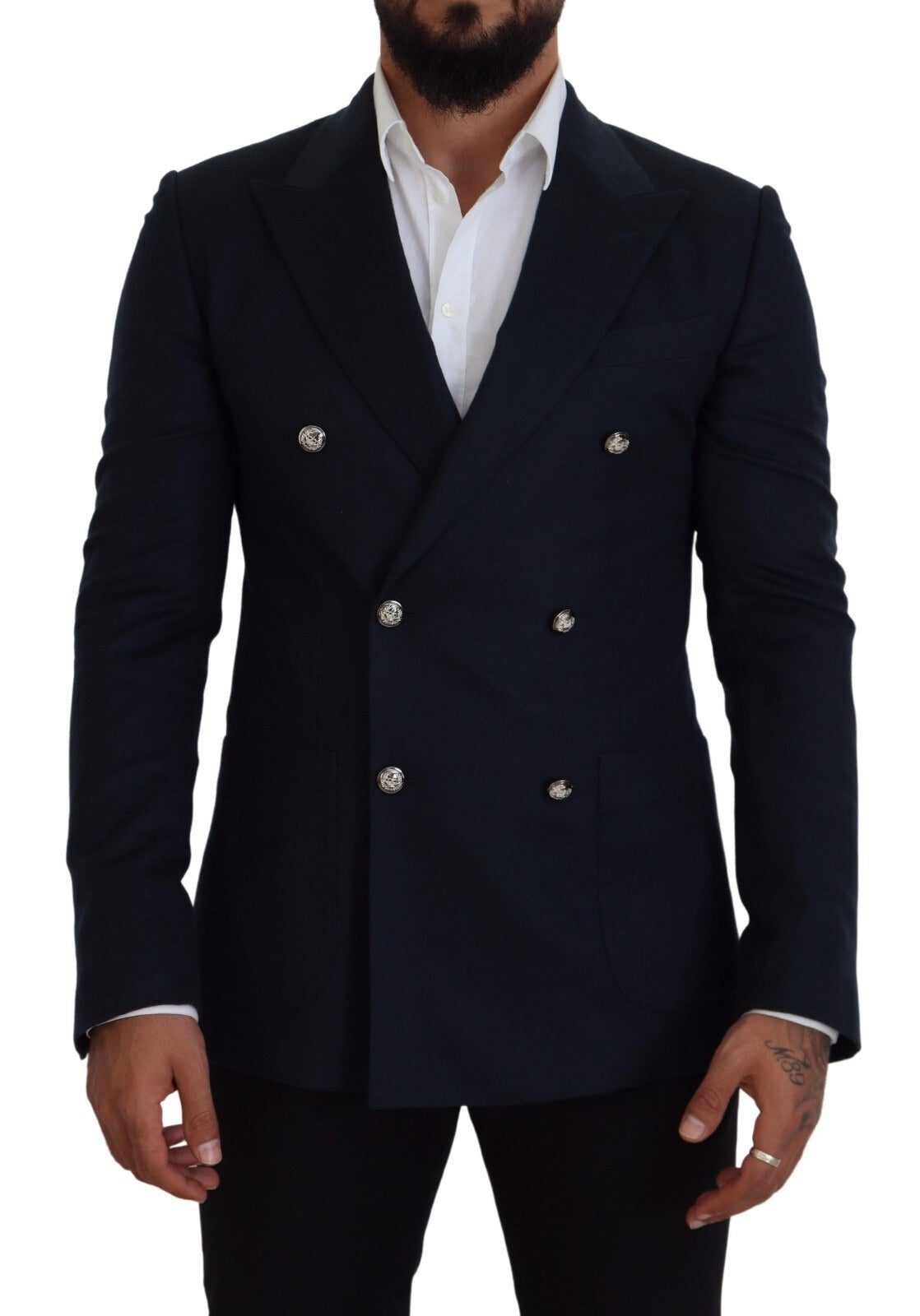 Dolce & Gabbana Blauer Zweireihiger Formaler Mantel-Blazer-2