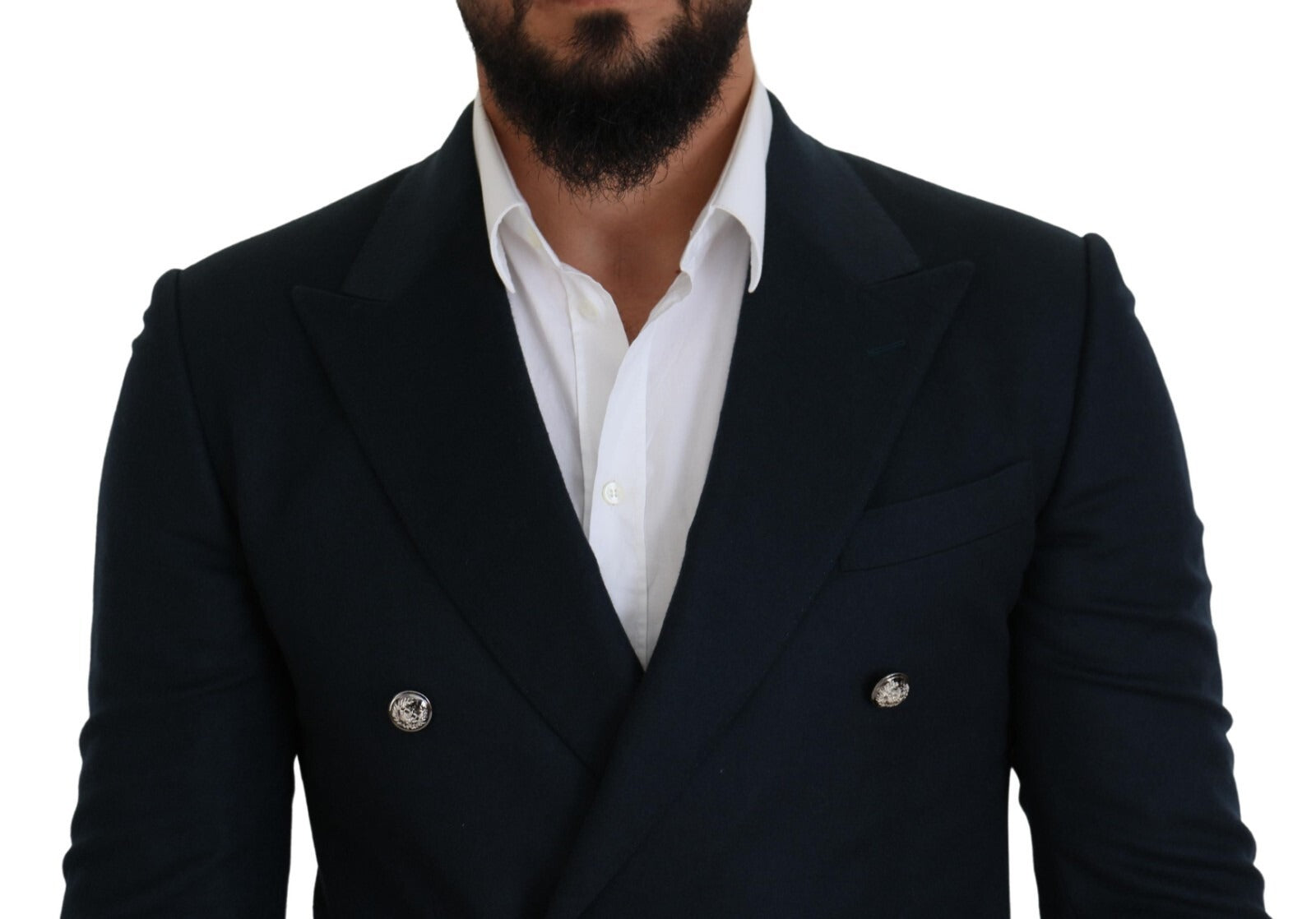 Dolce & Gabbana Blauer Zweireihiger Formaler Mantel-Blazer-5