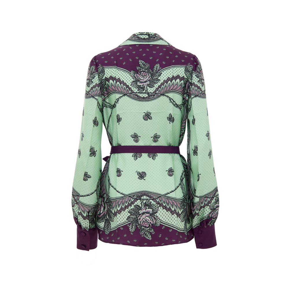 Gucci Green Patterned Silk Shirt-2