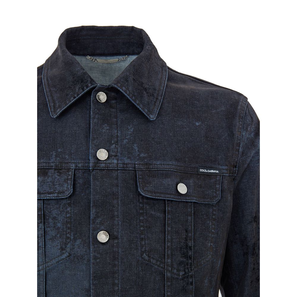 Dolce & Gabbana Grey Cotton Denim Jacket-3