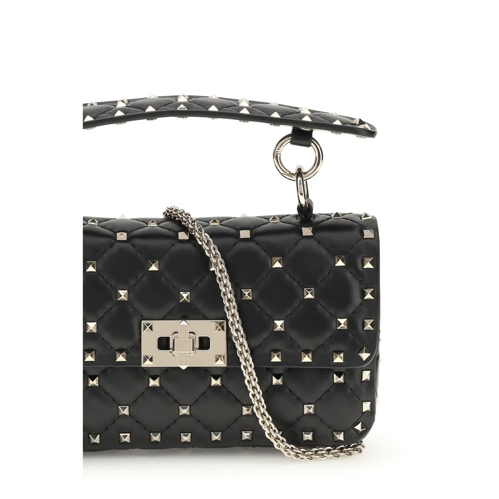 Valentino Garavani Schwarze Kalbsleder Bos Taurus Handtasche-4
