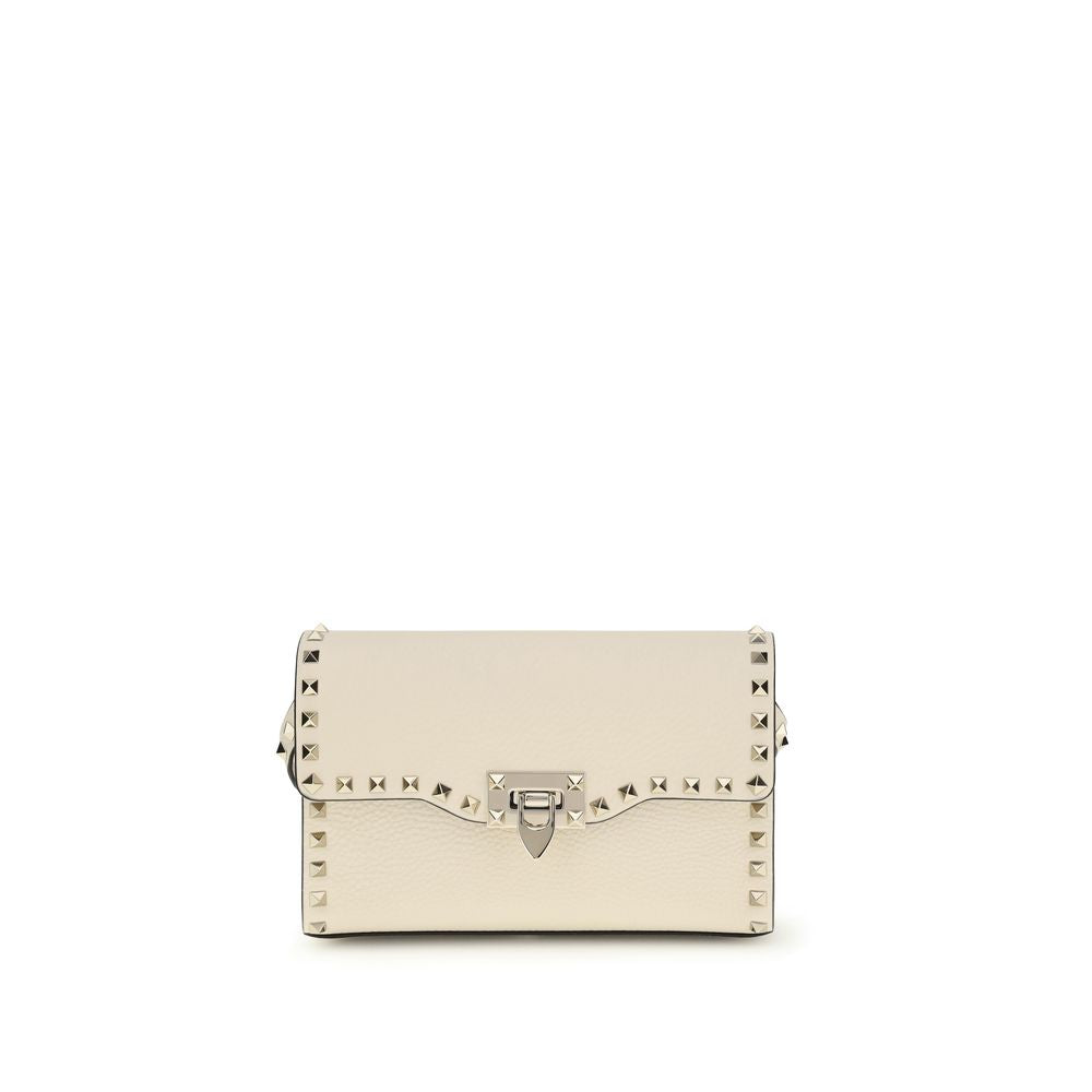 Valentino Garavani Beige Calf Leather Bos Taurus Shoulder Bag-1