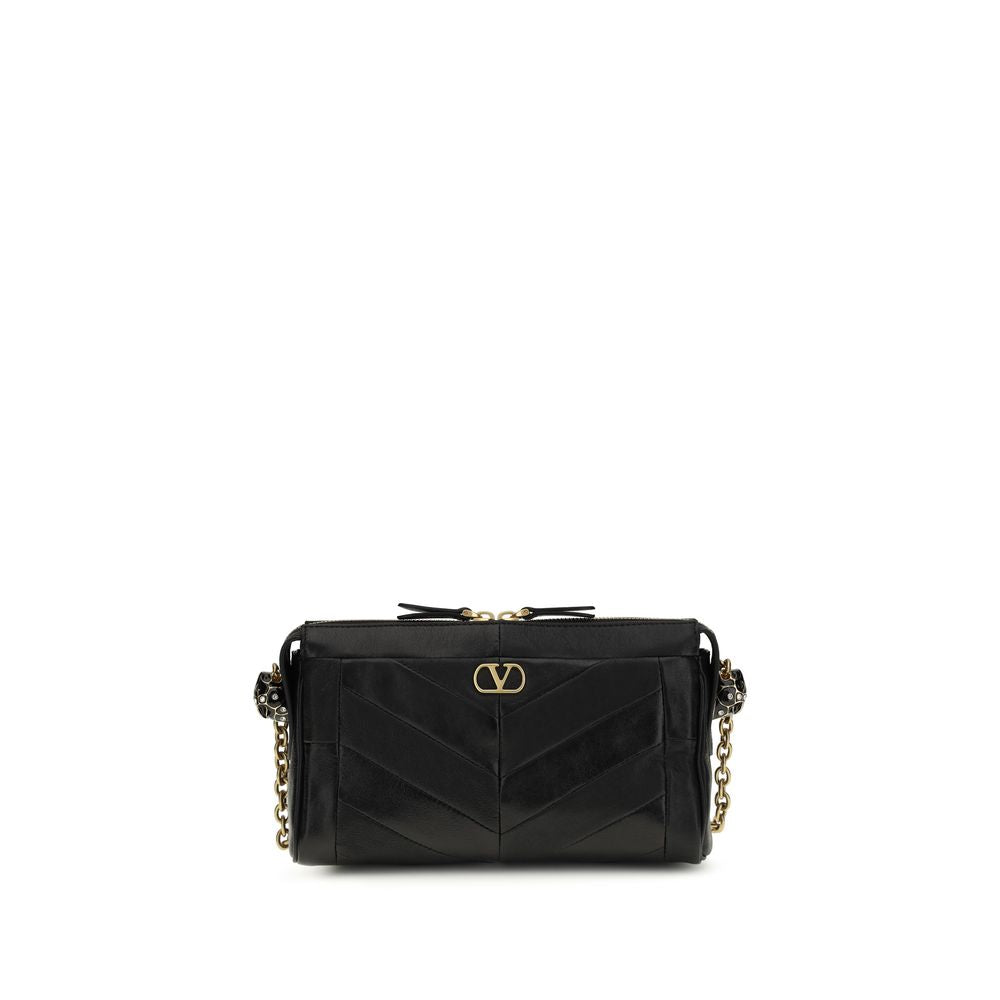 Valentino Garavani Schwarze Lammleder Schultertasche Ovis Aries Aries-1