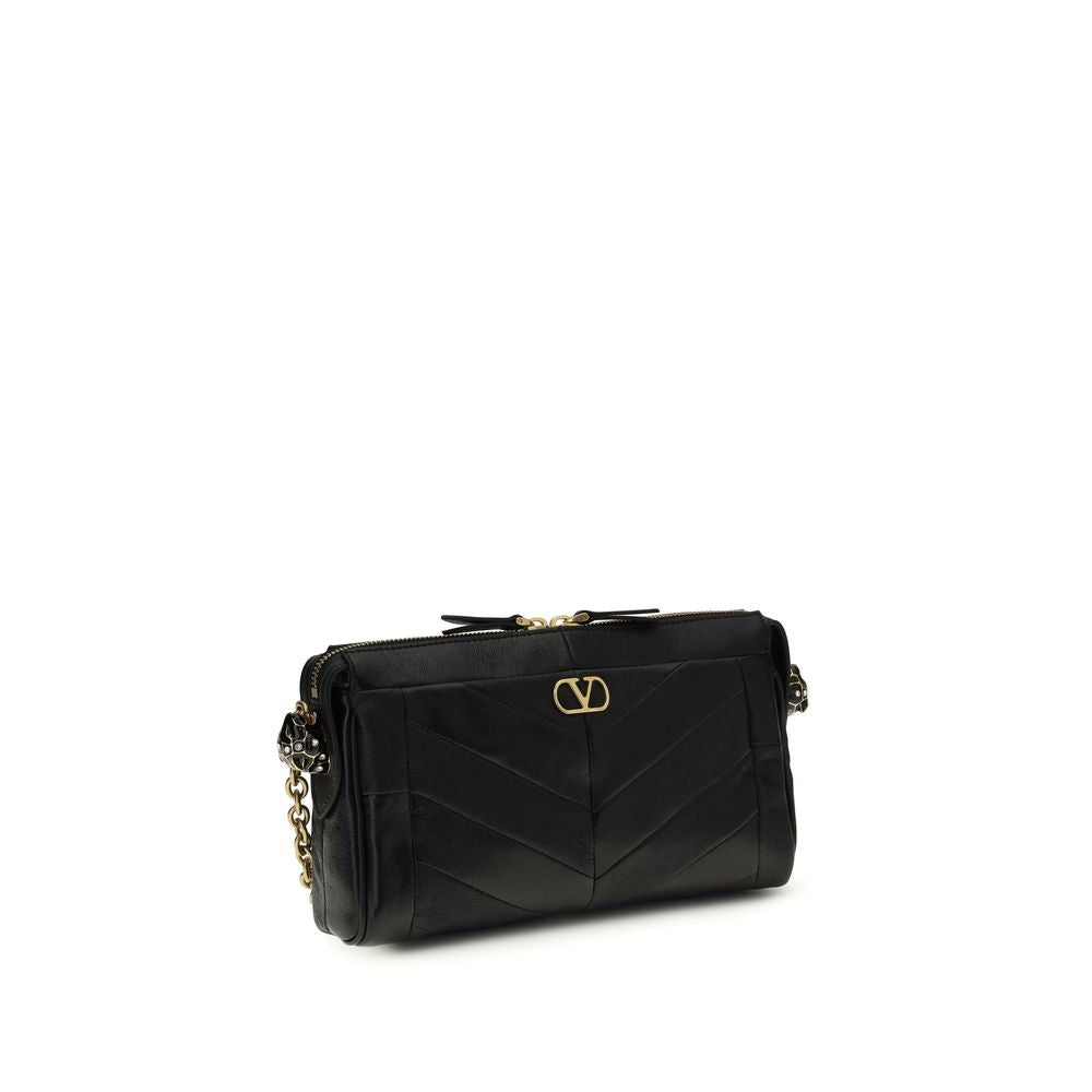 Valentino Garavani Schwarze Lammleder Schultertasche Ovis Aries Aries-2