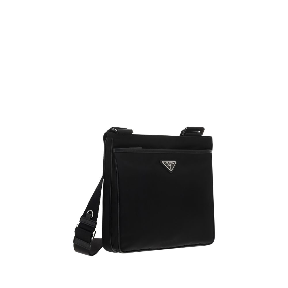 Prada Schwarze Schultertasche aus Nylon-2