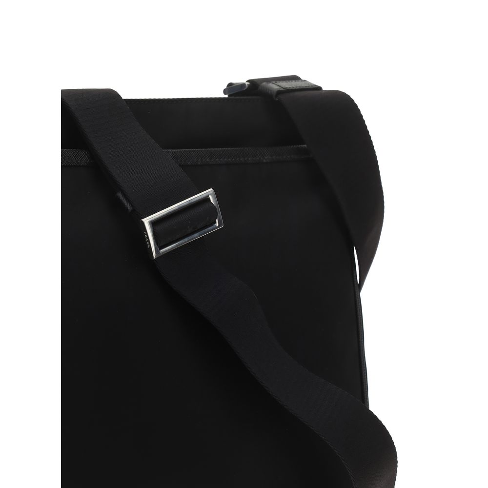 Prada Schwarze Schultertasche aus Nylon-4