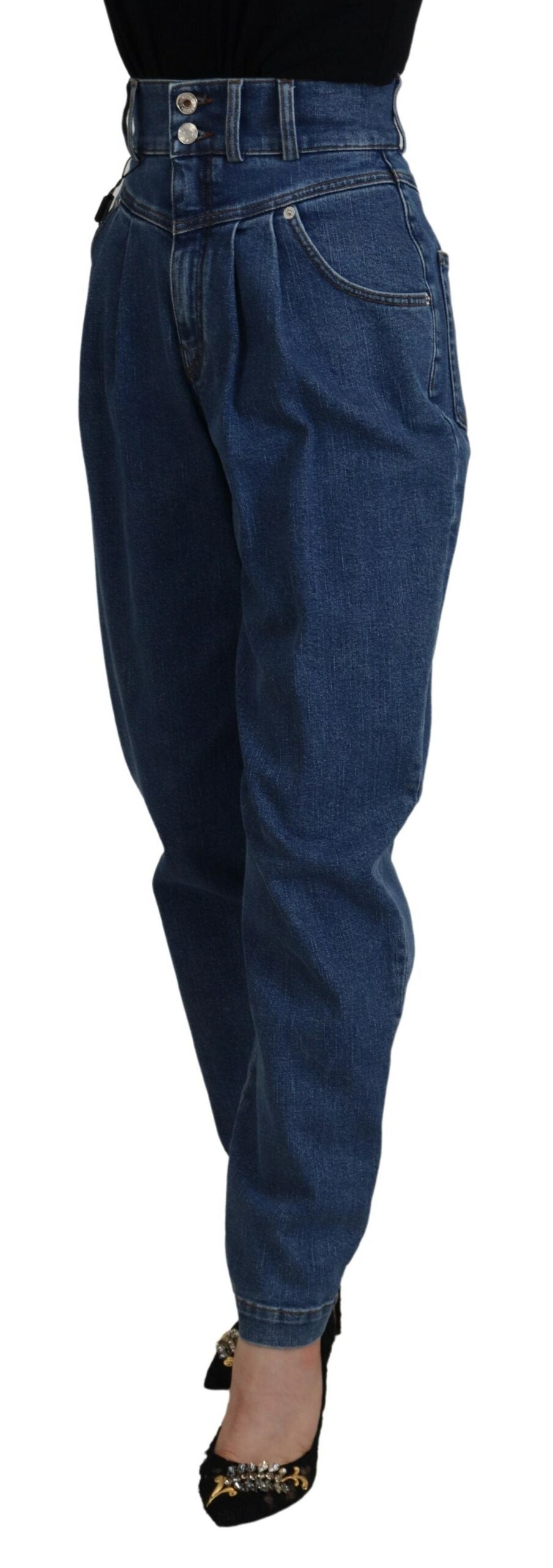 Dolce & Gabbana Blaue High-Waist Jeans aus Baumwolle-2