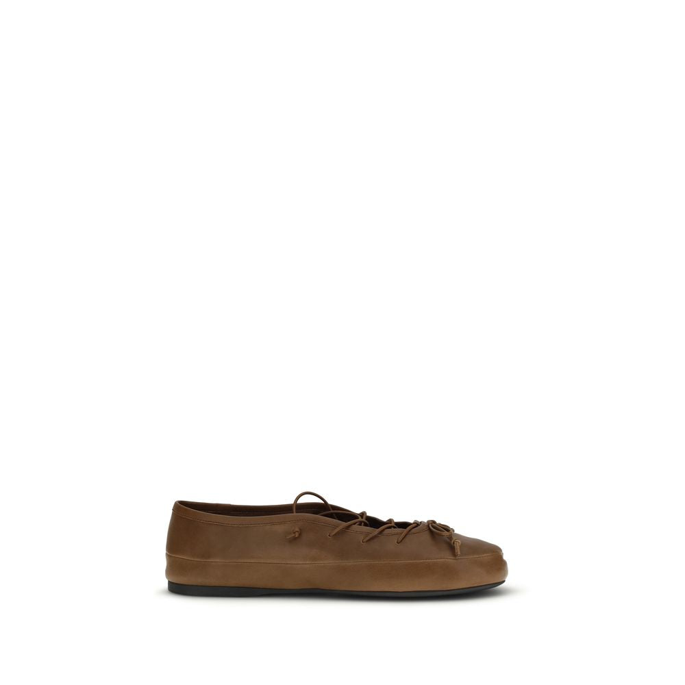 Miu Miu Brown Lambskin Ballerina Flats Ovis Aries Aries-1