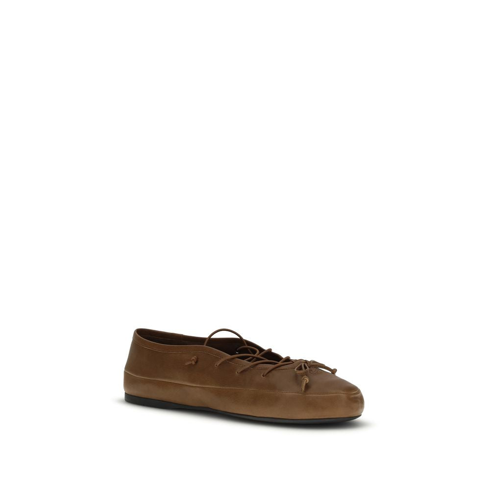 Miu Miu Brown Lambskin Ballerina Flats Ovis Aries Aries-2