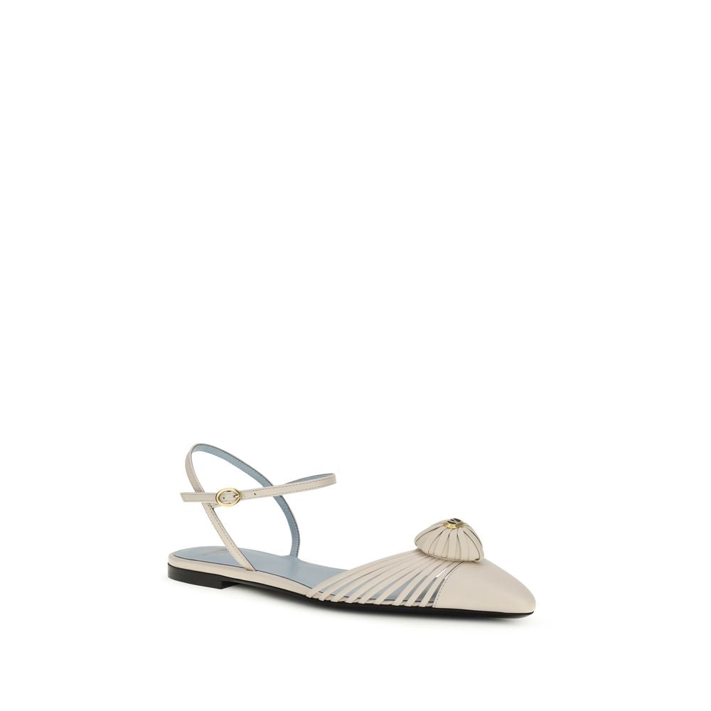 Valentino Garavani Beige Goatskin Flat Sandals-2