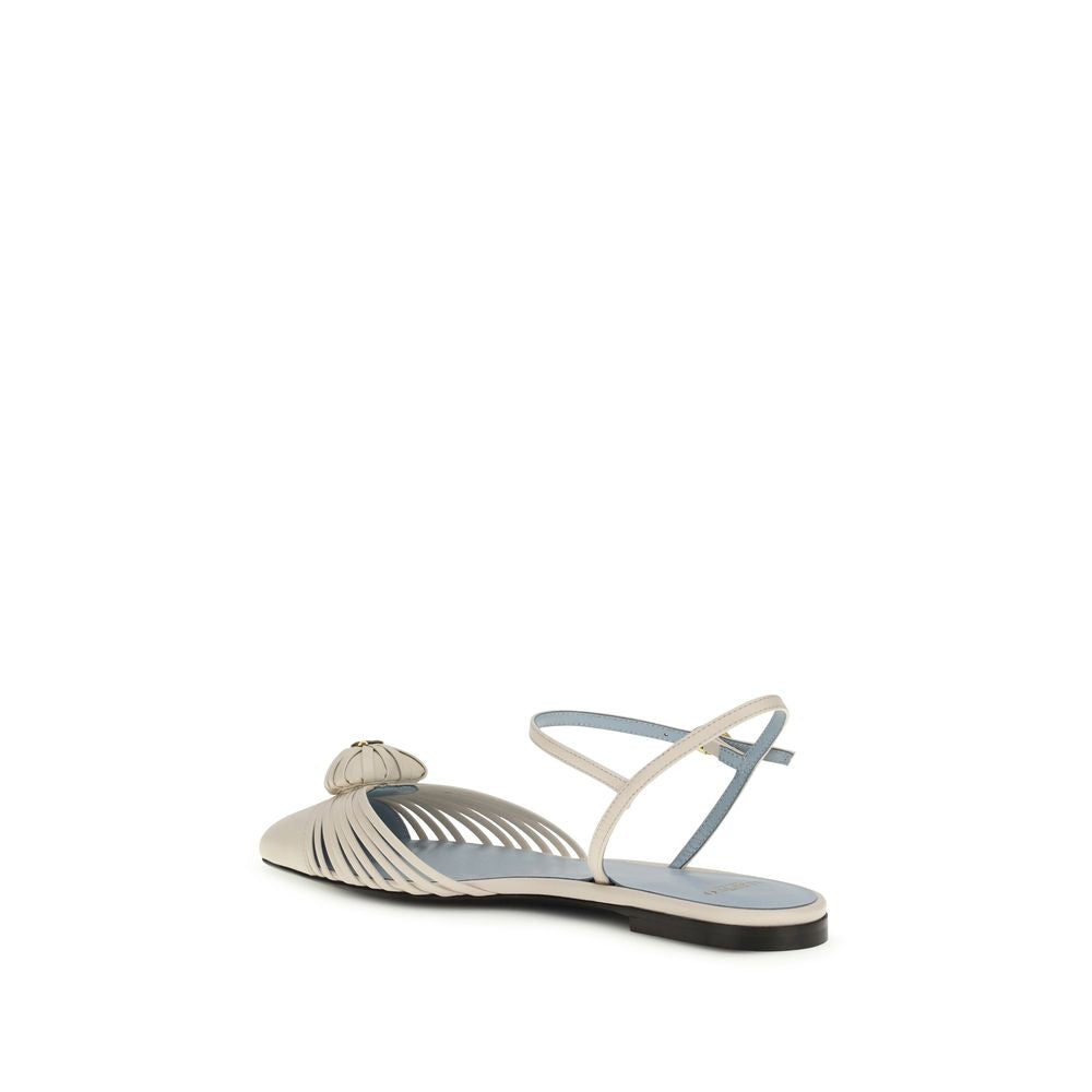Valentino Garavani Beige Goatskin Flat Sandals-3