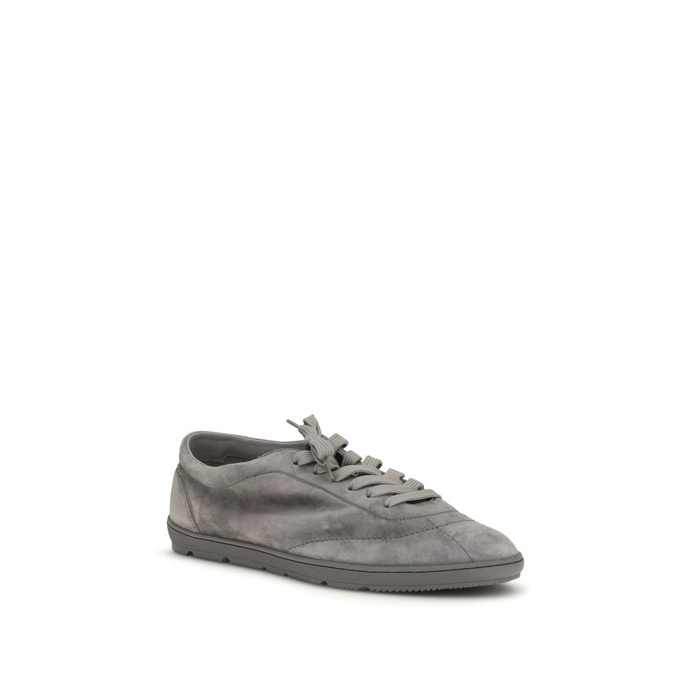 Brunello Cucinelli Graue Bos Taurus Kalbsleder Low-Top-Sneaker-2