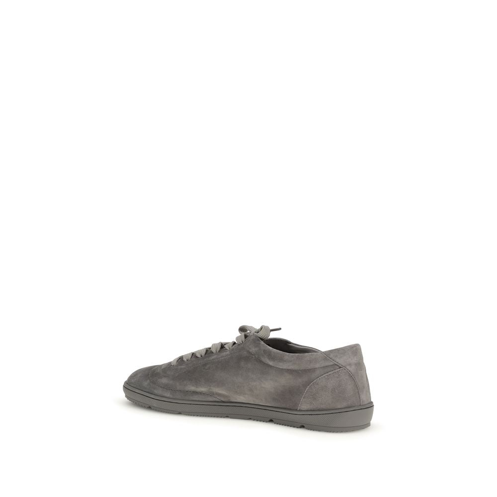 Brunello Cucinelli Graue Bos Taurus Kalbsleder Low-Top-Sneaker-3