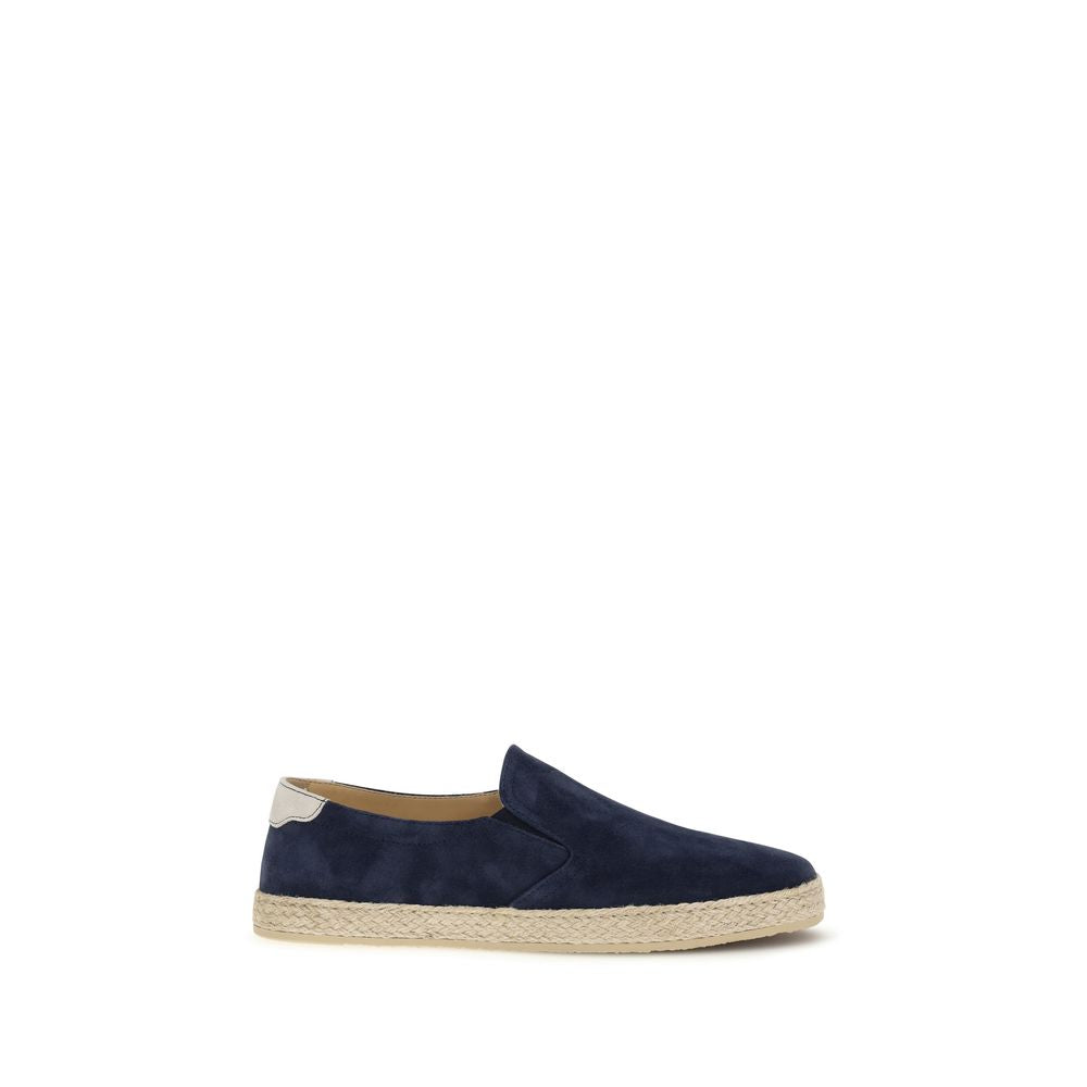 Brunello Cucinelli Blaue Kalbsleder Bos Taurus Espadrilles
