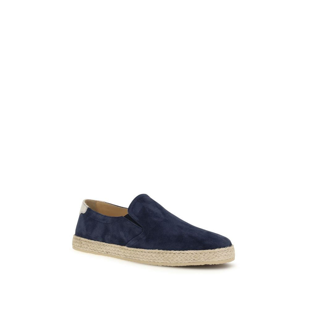 Brunello Cucinelli Blue Calfskin Bos Taurus Espadrilles-2