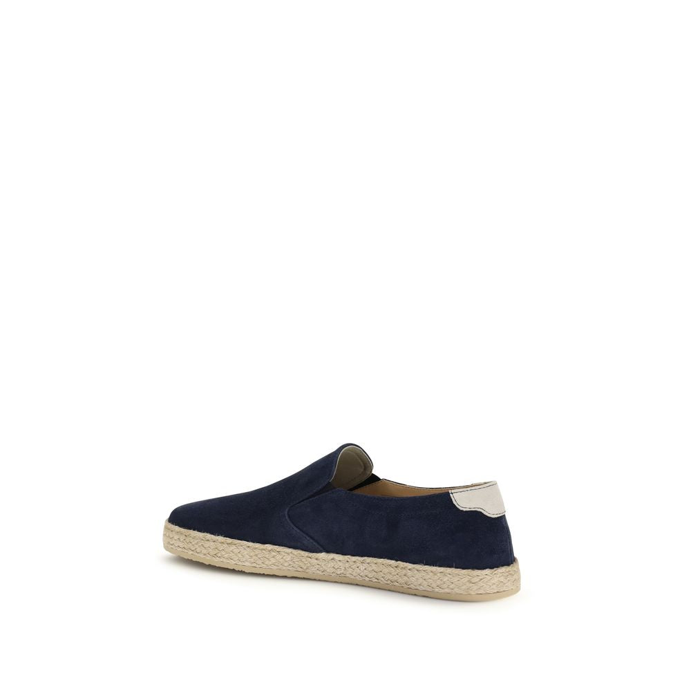 Brunello Cucinelli Blue Calfskin Bos Taurus Espadrilles-3