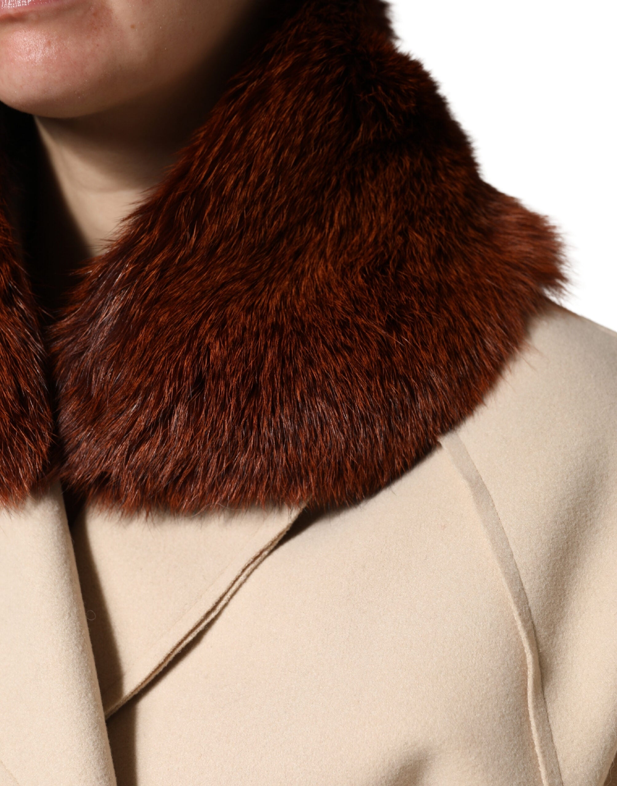 Dolce & Gabbana Brown Mink Fur Collar Women's Neck Warmer 60cm x 14cm Scarf-4