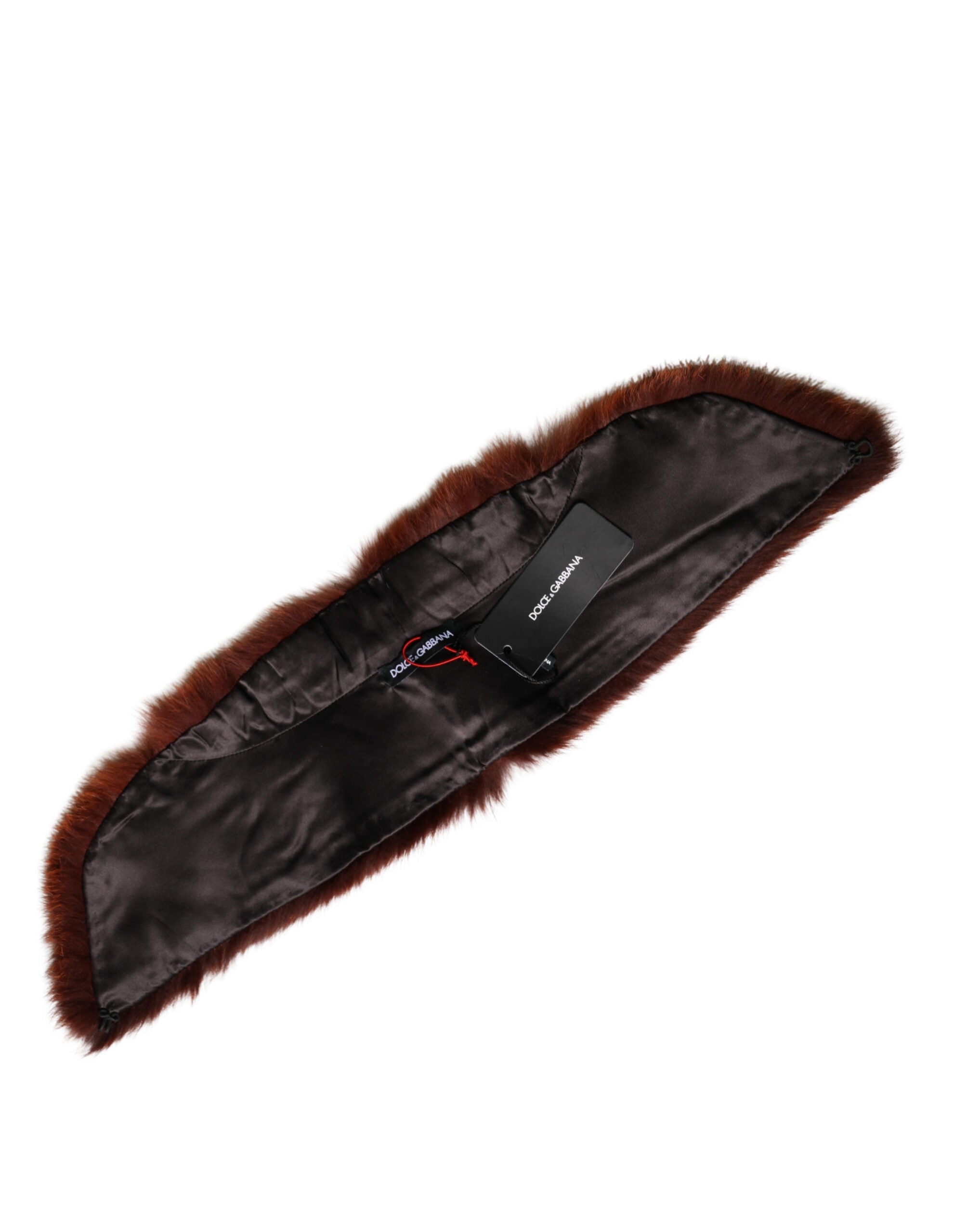 Dolce & Gabbana Brown Mink Fur Collar Women's Neck Warmer 60cm x 14cm Scarf-8