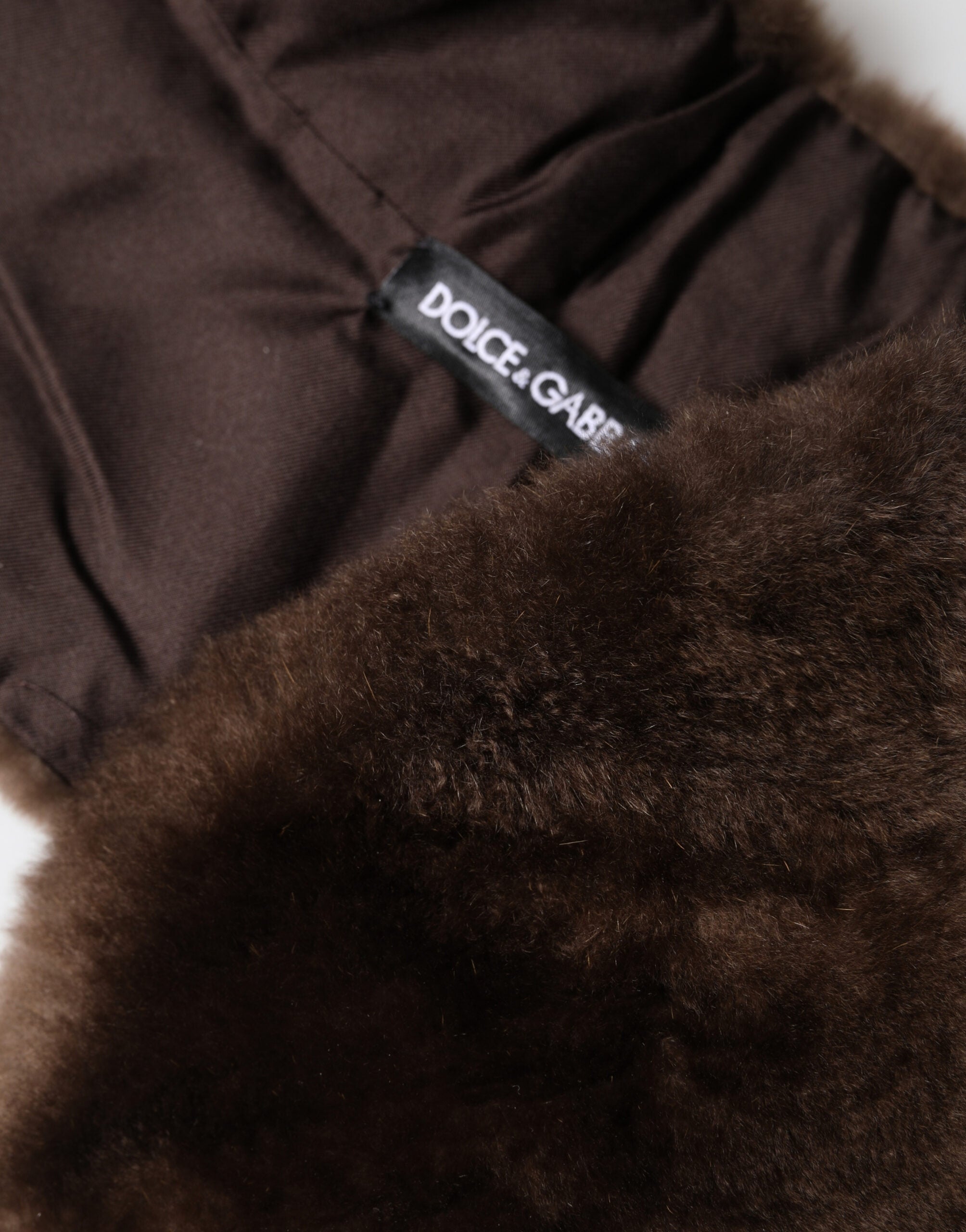 Dolce & Gabbana Brown Fur Shoulder Collar 60cm x 14cm Scarf-7