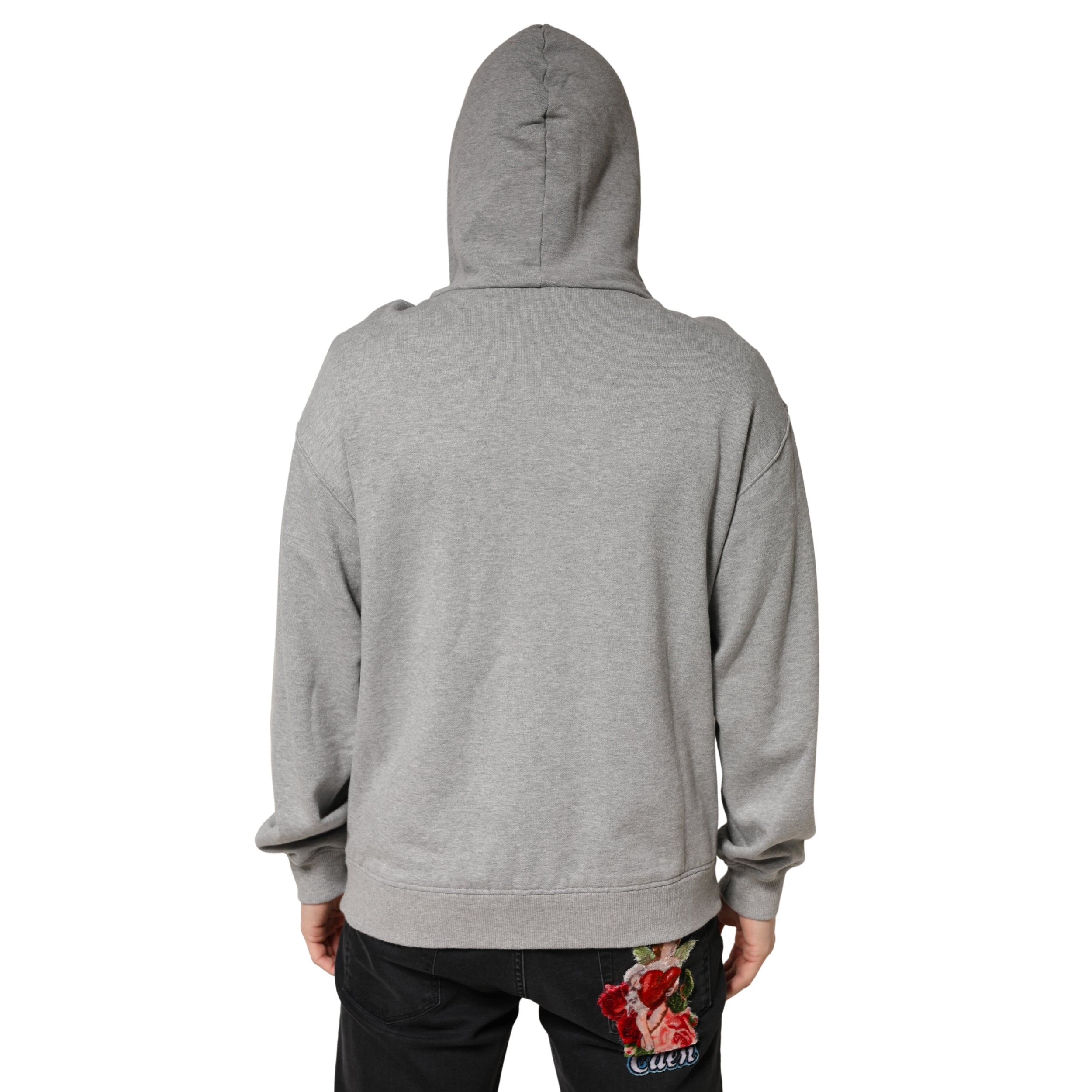 Dolce & Gabbana Grey Cotton Hoodie-4