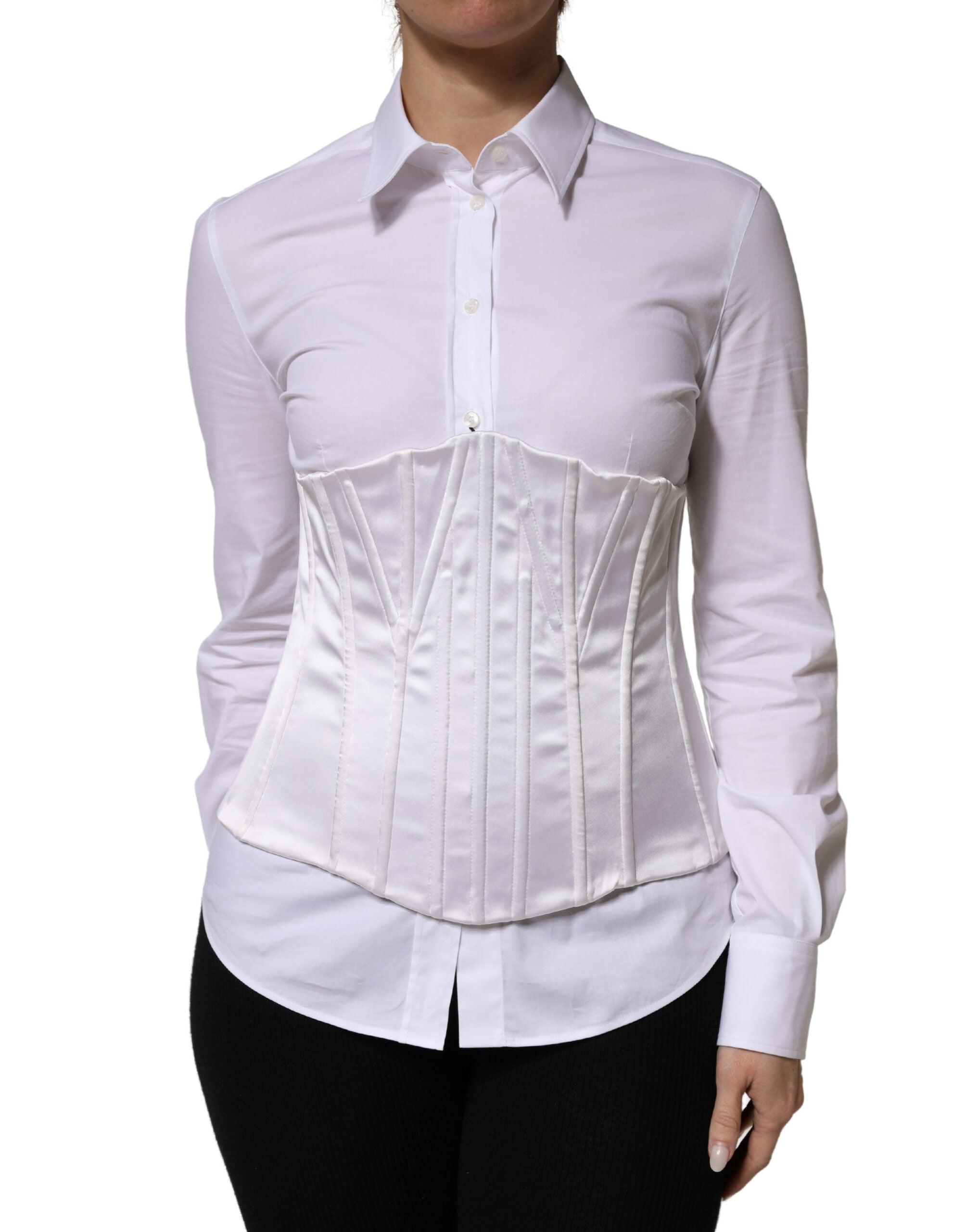 Dolce & Gabbana Weißes Bustier-Korsett aus Polyamid zur Taillenformung