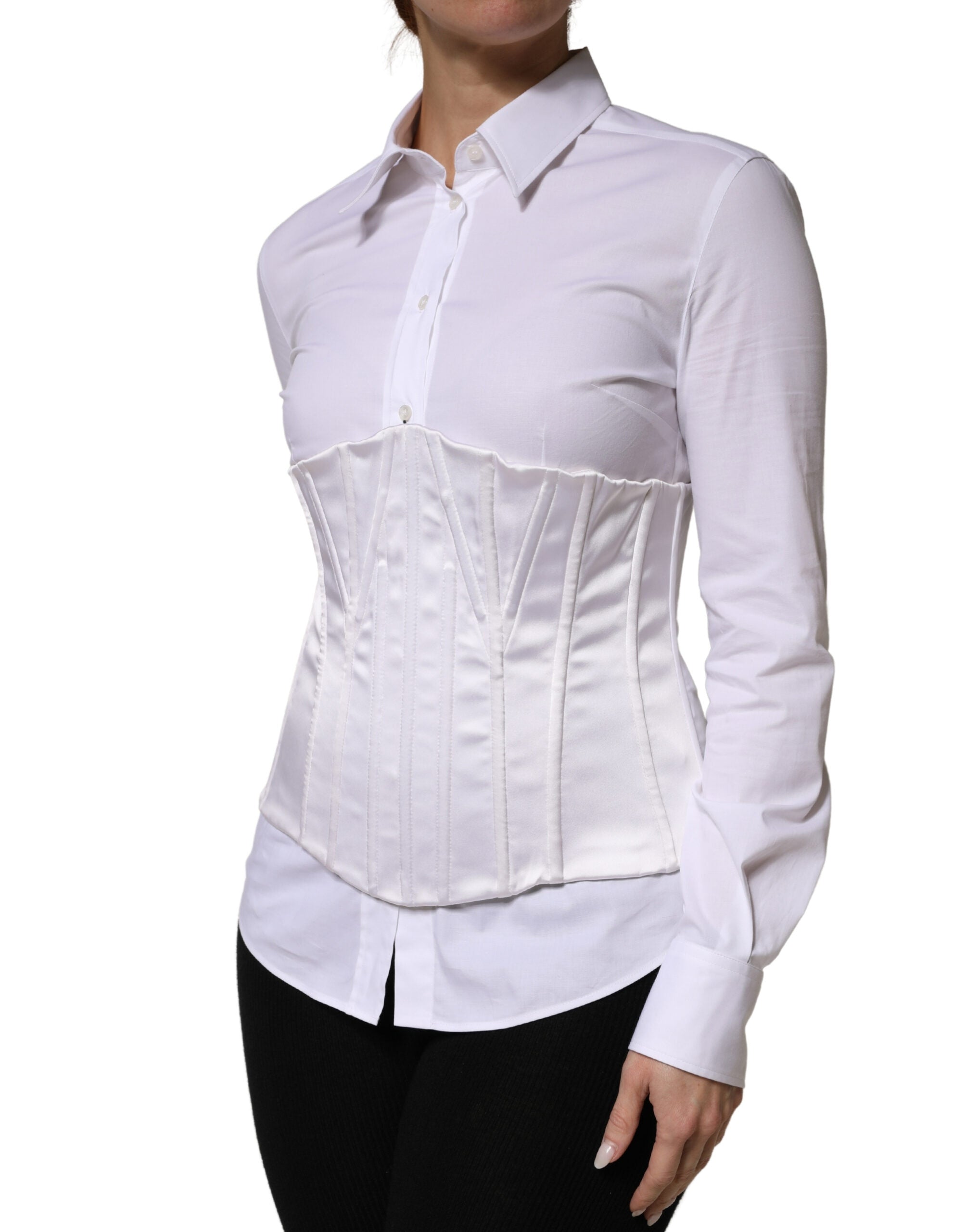 Dolce & Gabbana White Polyamide Waist-Shaping Bustier Corset-3