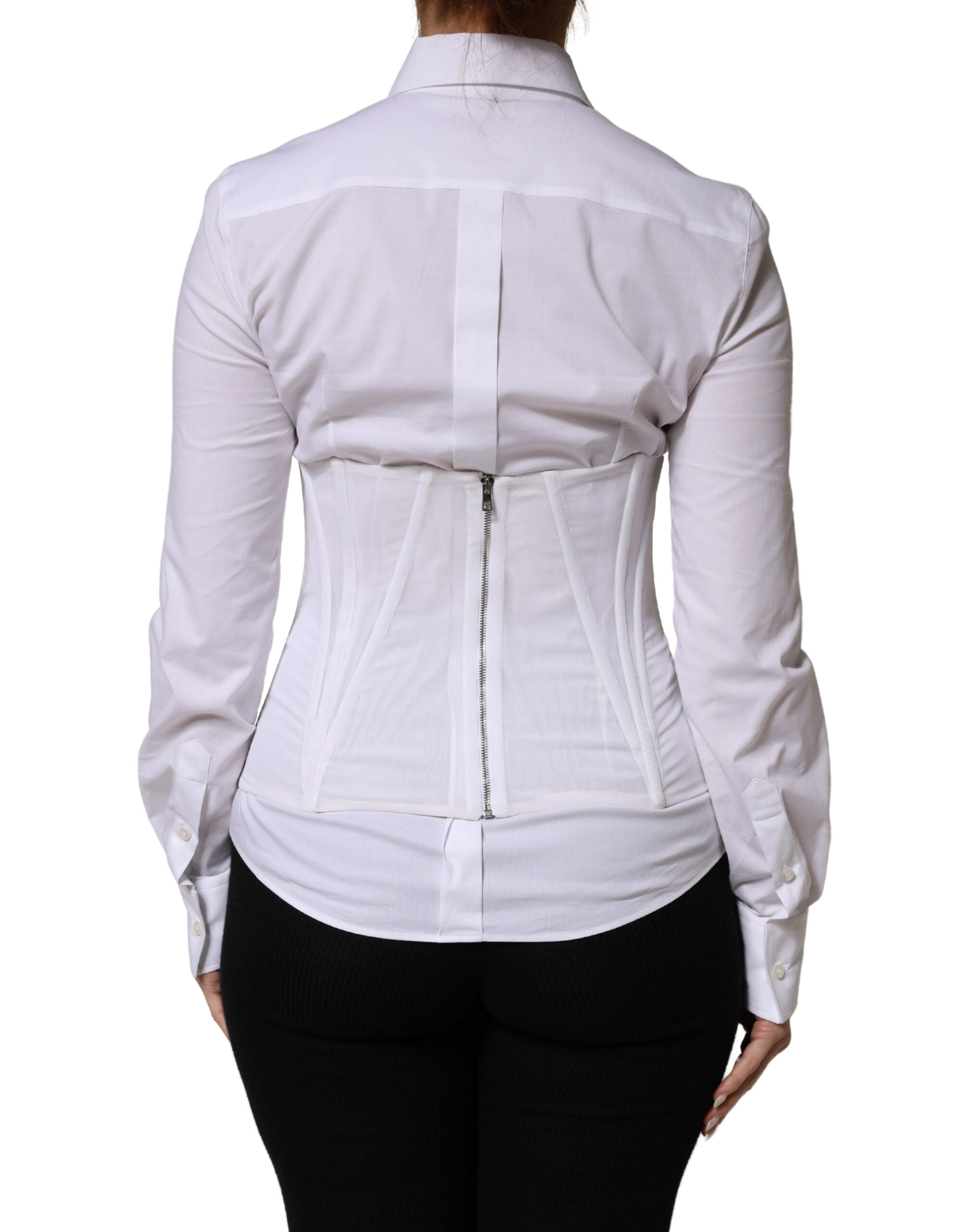 Dolce & Gabbana White Polyamide Waist-Shaping Bustier Corset-4