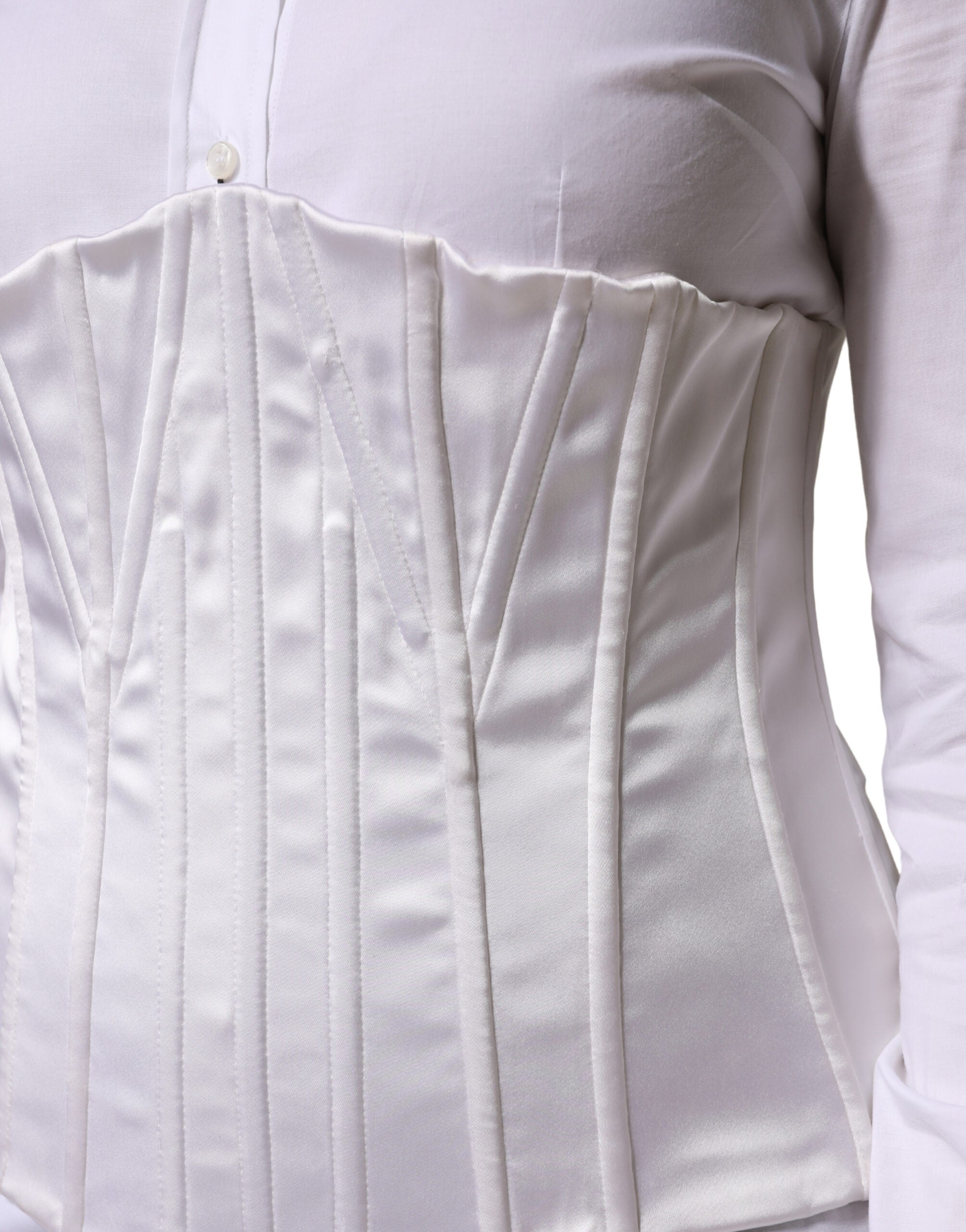 Dolce & Gabbana White Polyamide Waist-Shaping Bustier Corset-5