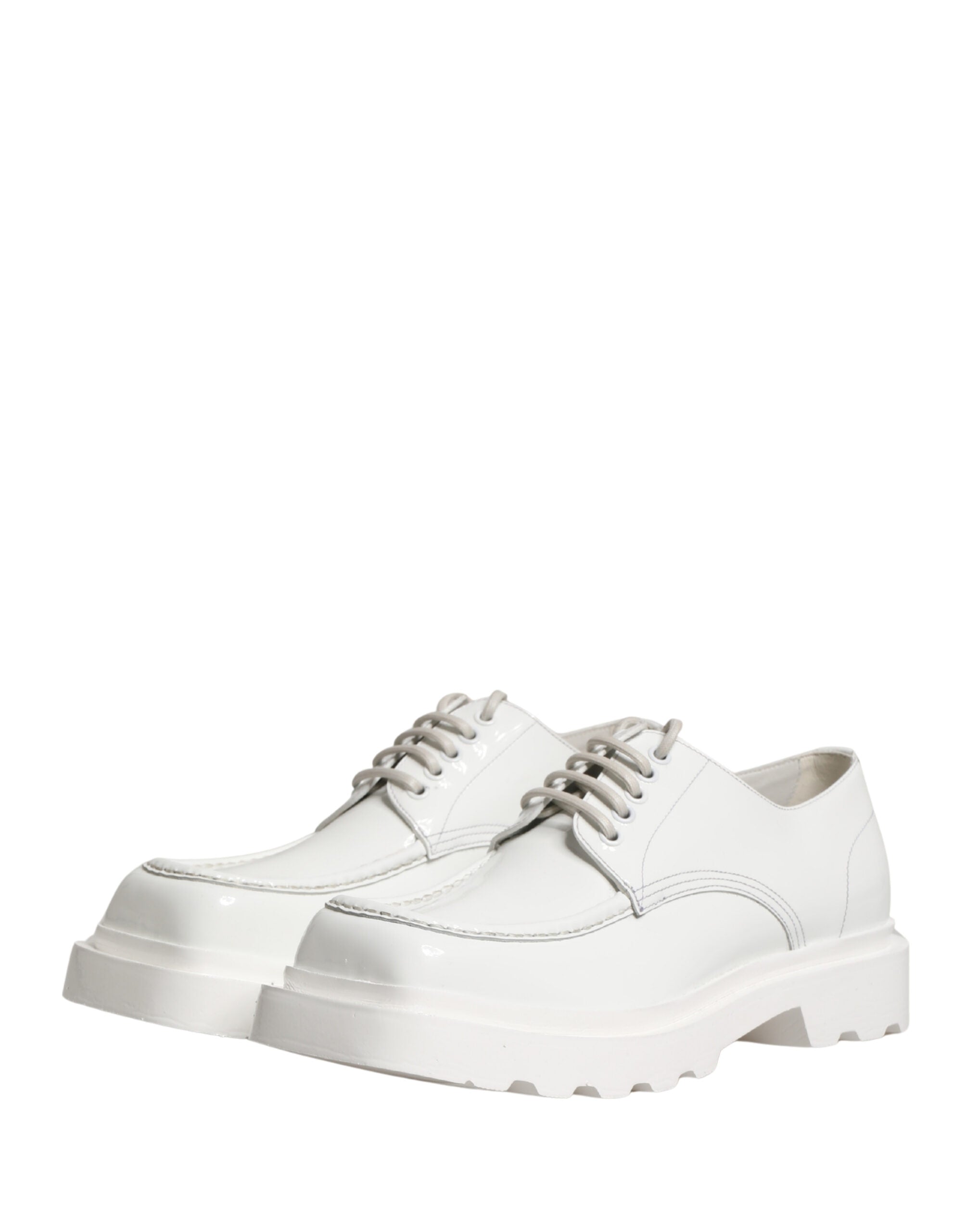Dolce & Gabbana White Chunky Sole Leather Derby Shoes-5