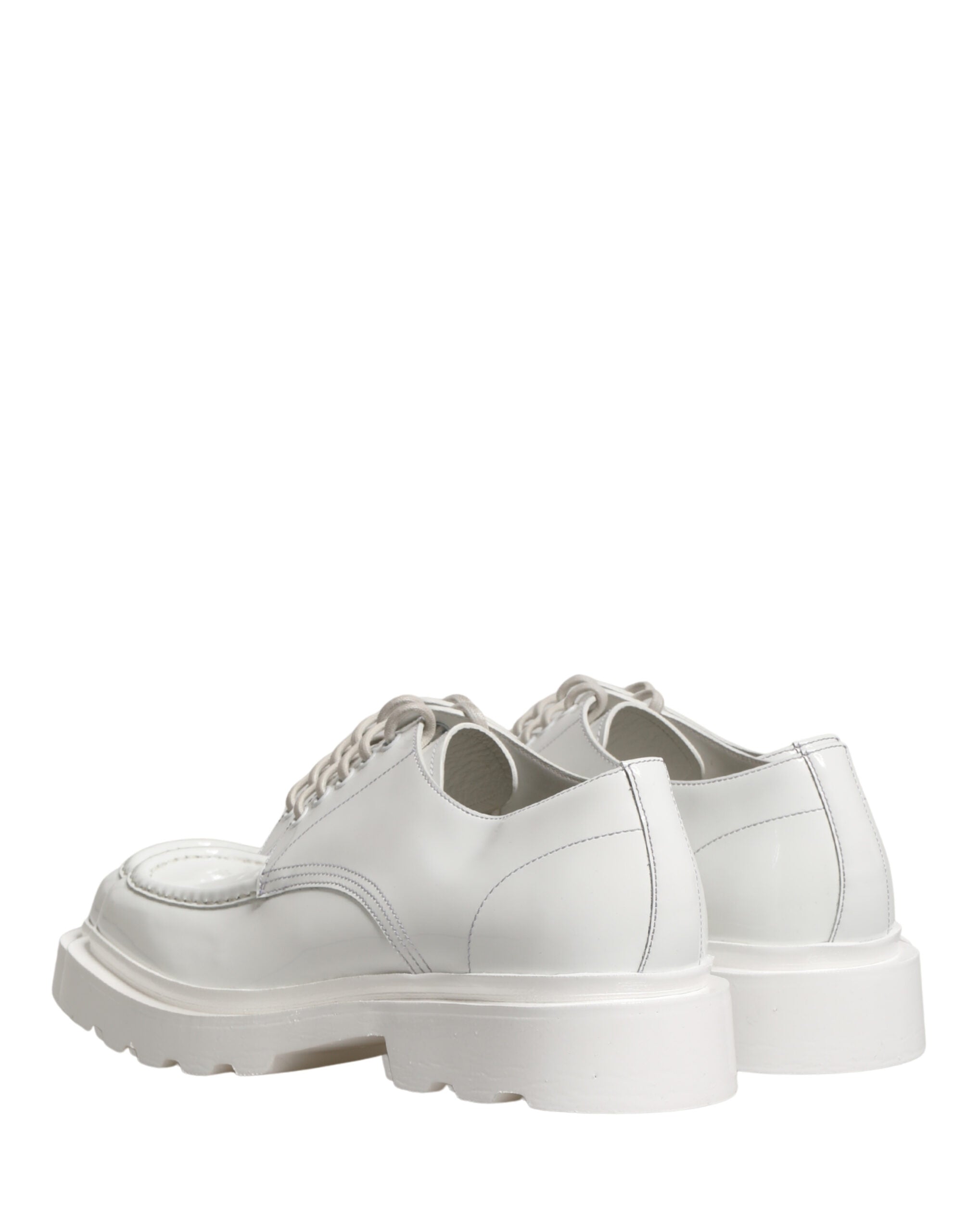 Dolce & Gabbana White Chunky Sole Leather Derby Shoes-6