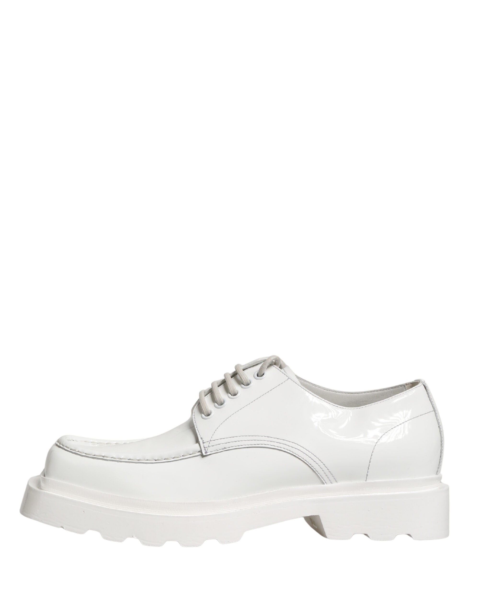 Dolce & Gabbana White Chunky Sole Leather Derby Shoes-7
